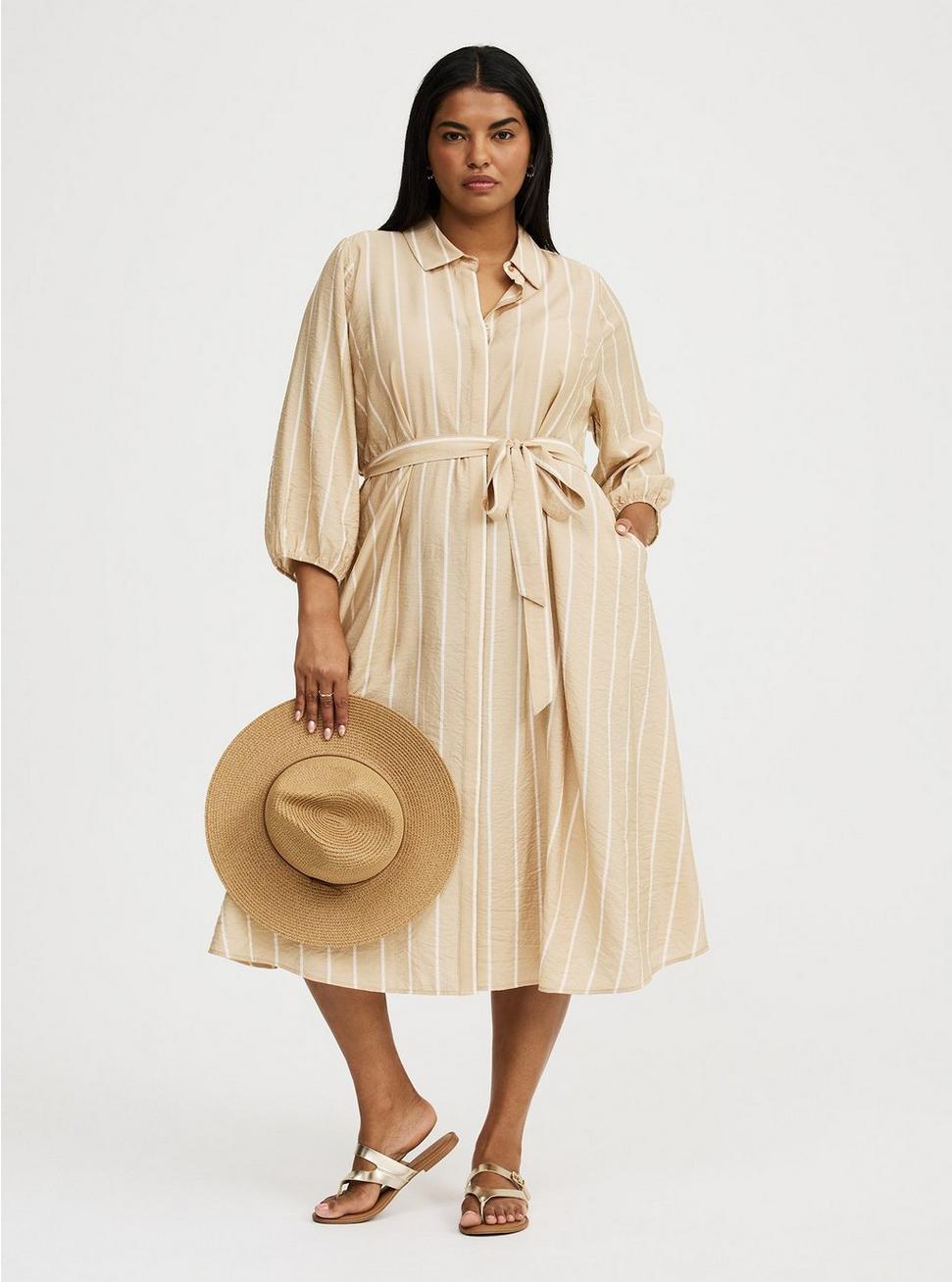 Collared Tie-Front Shirt Dress Product Image