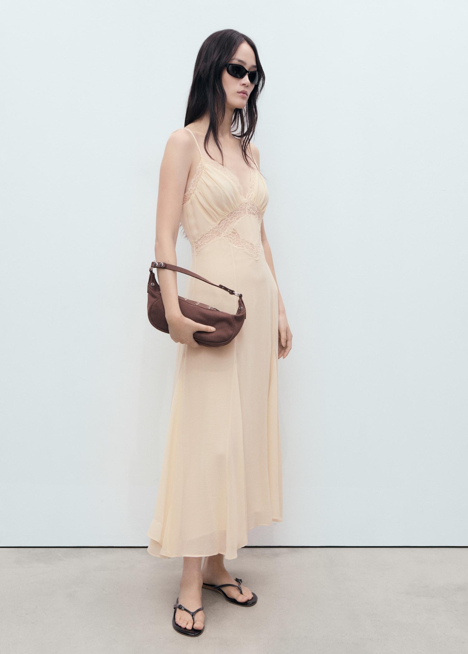 Lace camisole dress - Women | MANGO USA Product Image