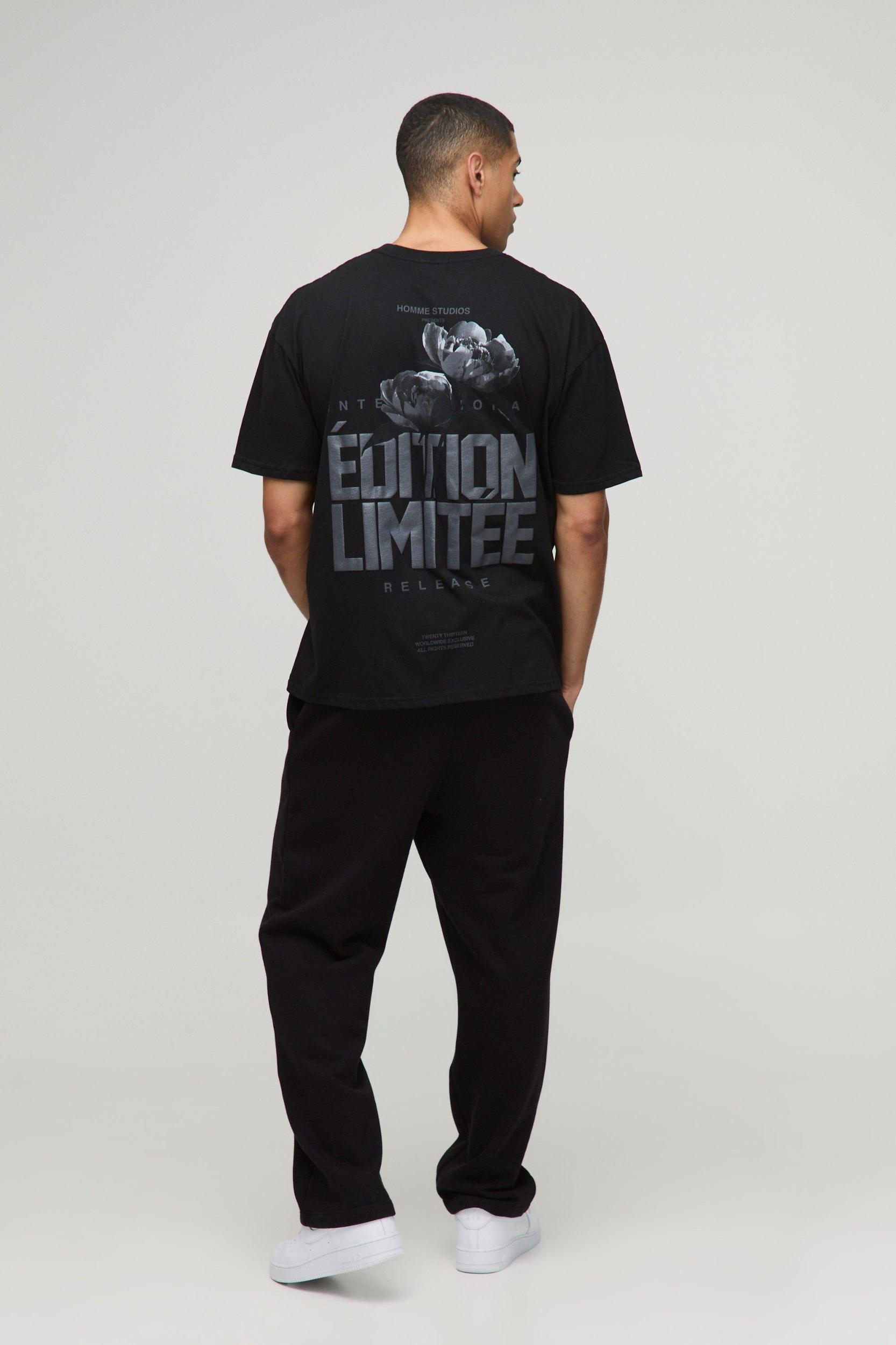 Oversized Edition Limitee Puff Print Floral T-Shirt | boohooMAN USA Product Image