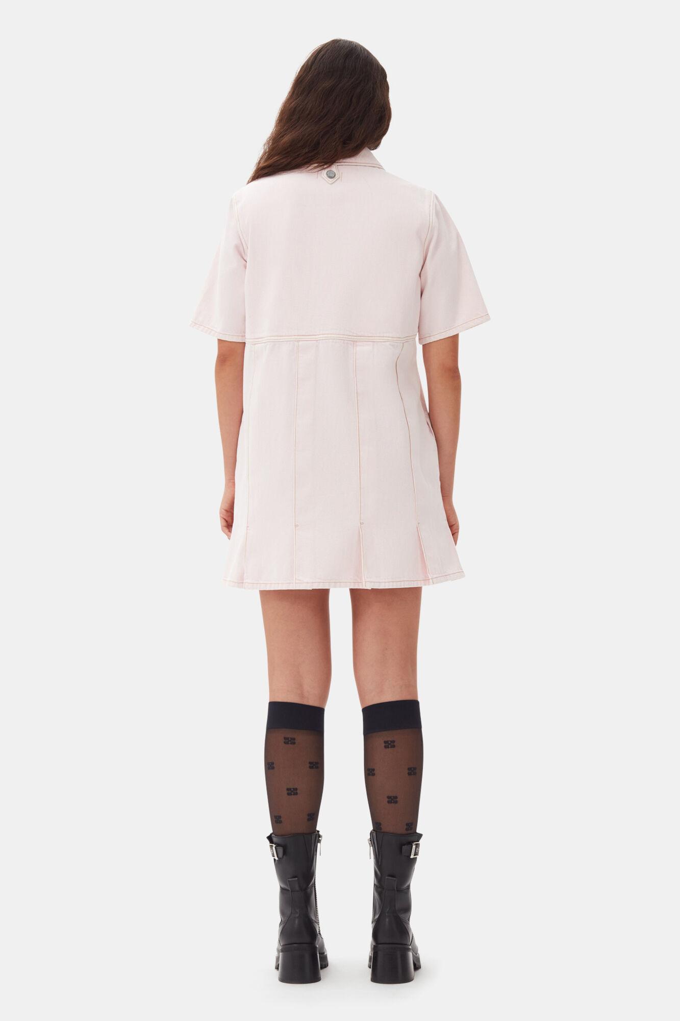 Pink Denim Mini Dress Product Image