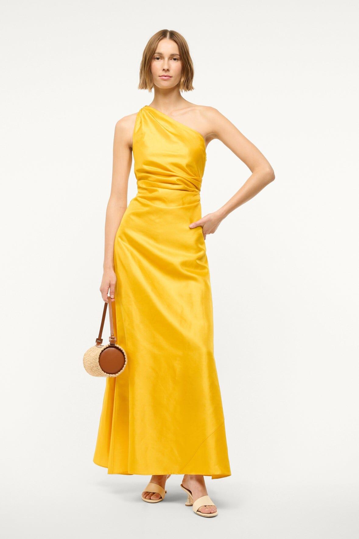 ESTE SILK DRESS | SUNSET GOLD Product Image