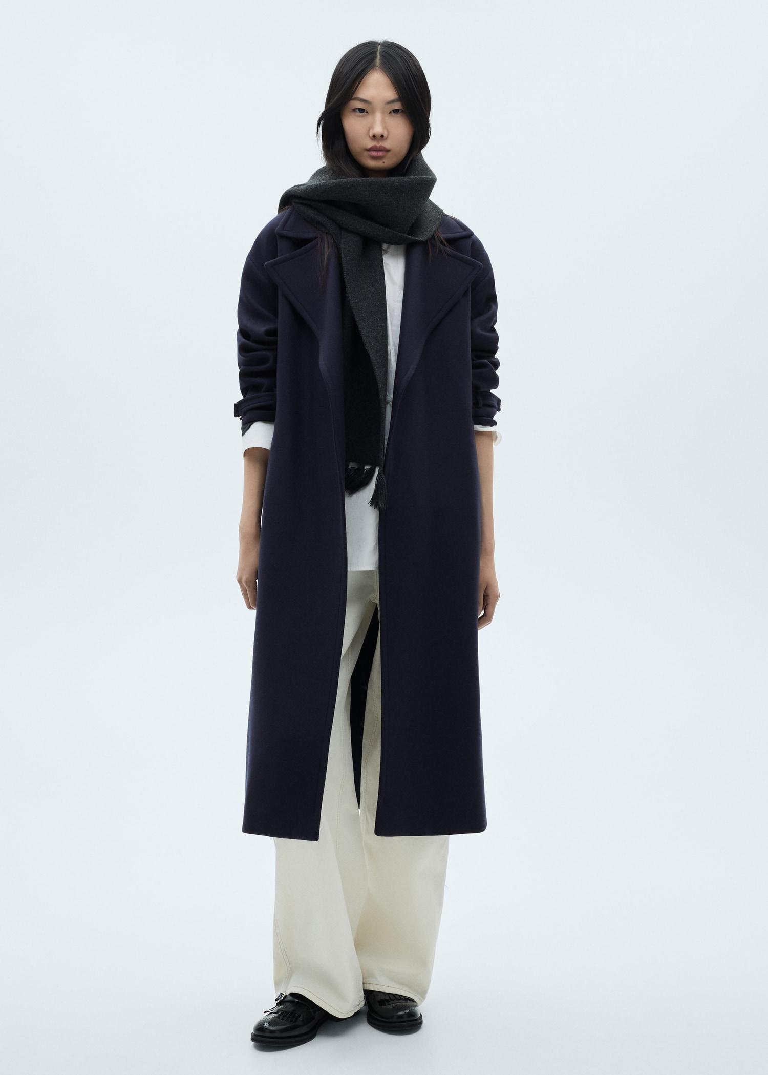 Long virgin wool coat - Women | MANGO USA Product Image