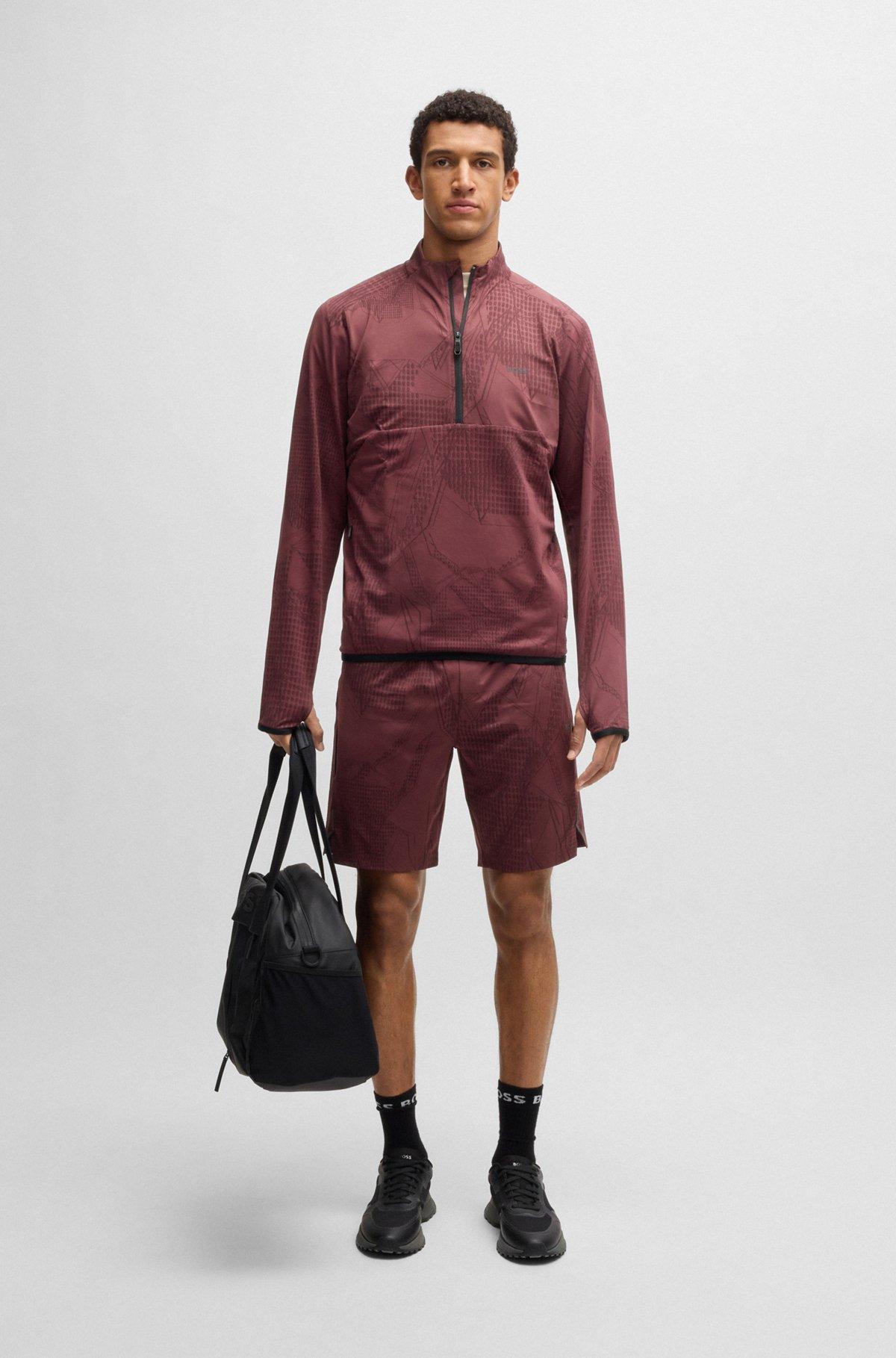 Active patterned shorts in four-way stretch fabric Product Image