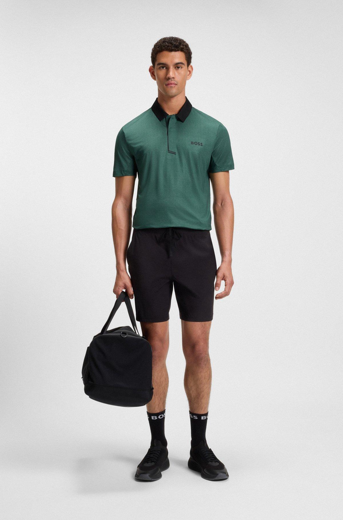 Stretch-cotton slim-fit polo shirt with printed logo Product Image
