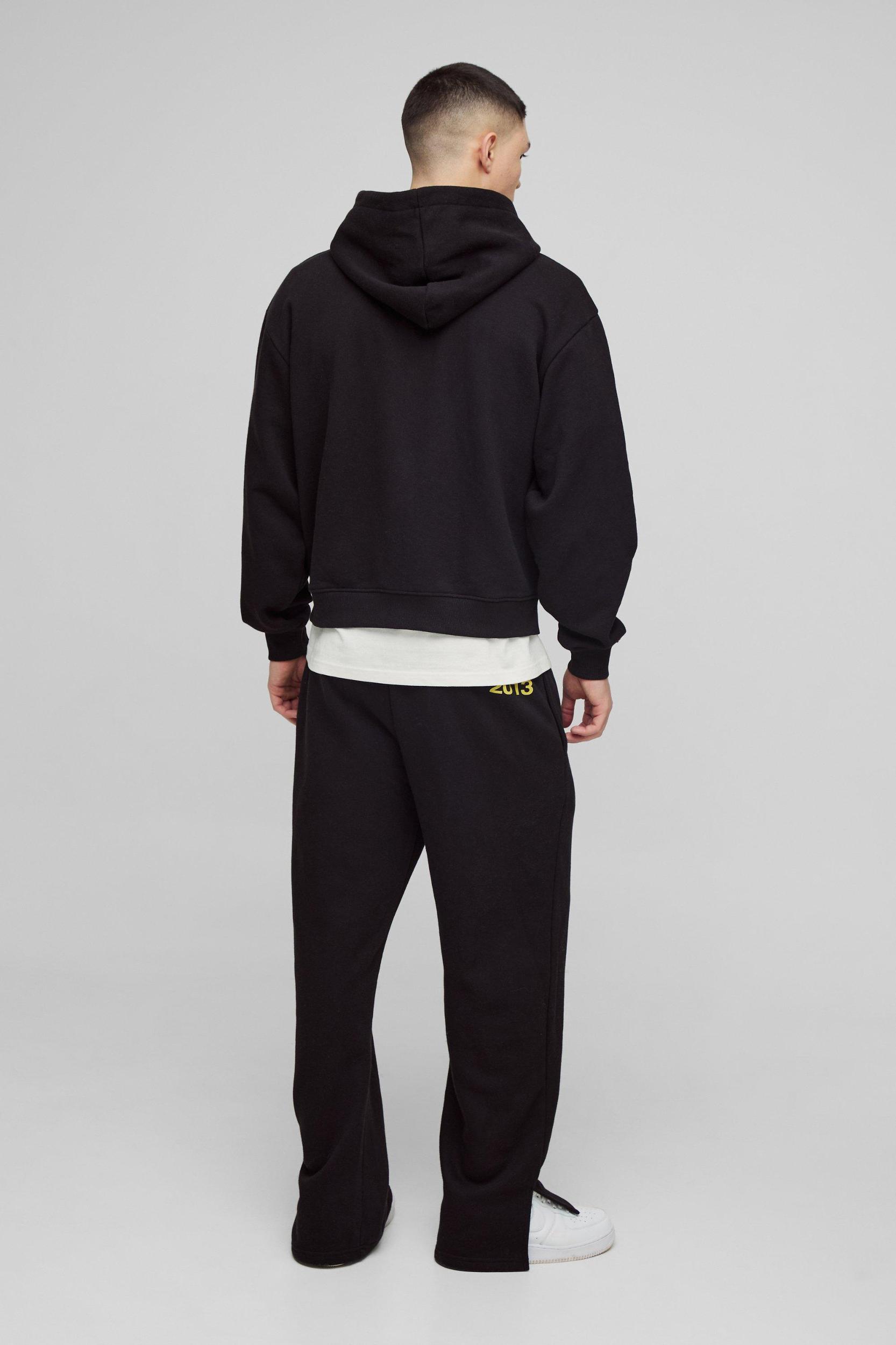 Oversized Homme Zip Hooded Split Hem Tracksuit | boohooMAN USA Product Image