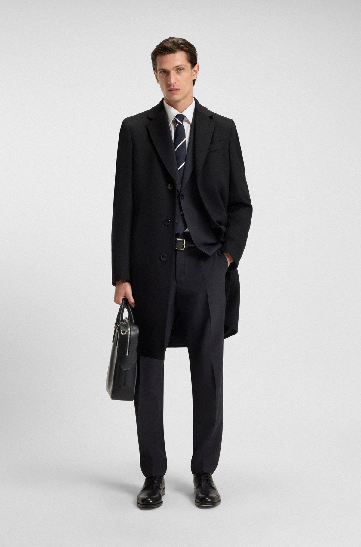 Regular-fit wool and cashmere coat Product Image