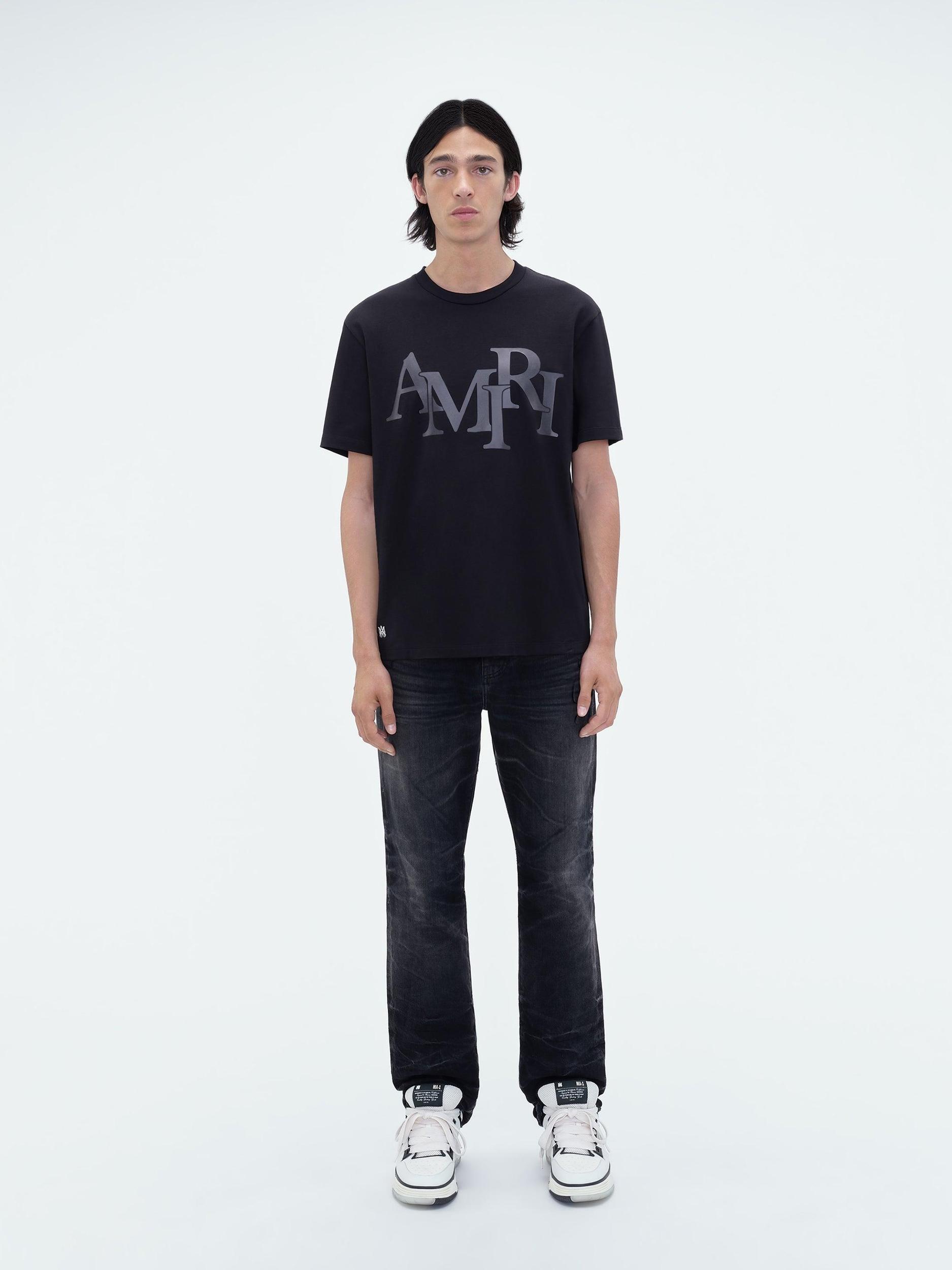 AMIRI STAGGERED LOGO TEE - Black Product Image