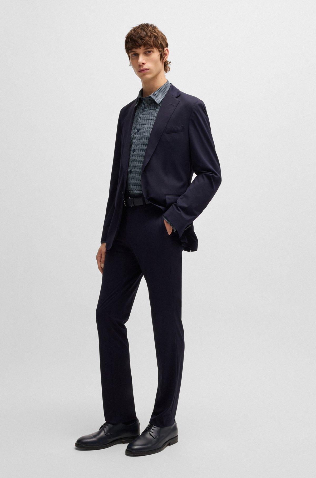 Slim-fit shirt in printed performance-stretch jersey Product Image