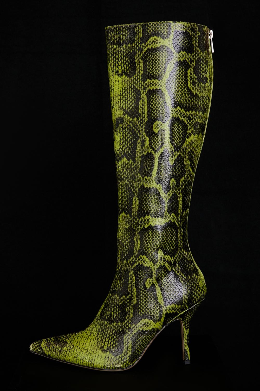 Royale  green print knee high boots - sale Product Image