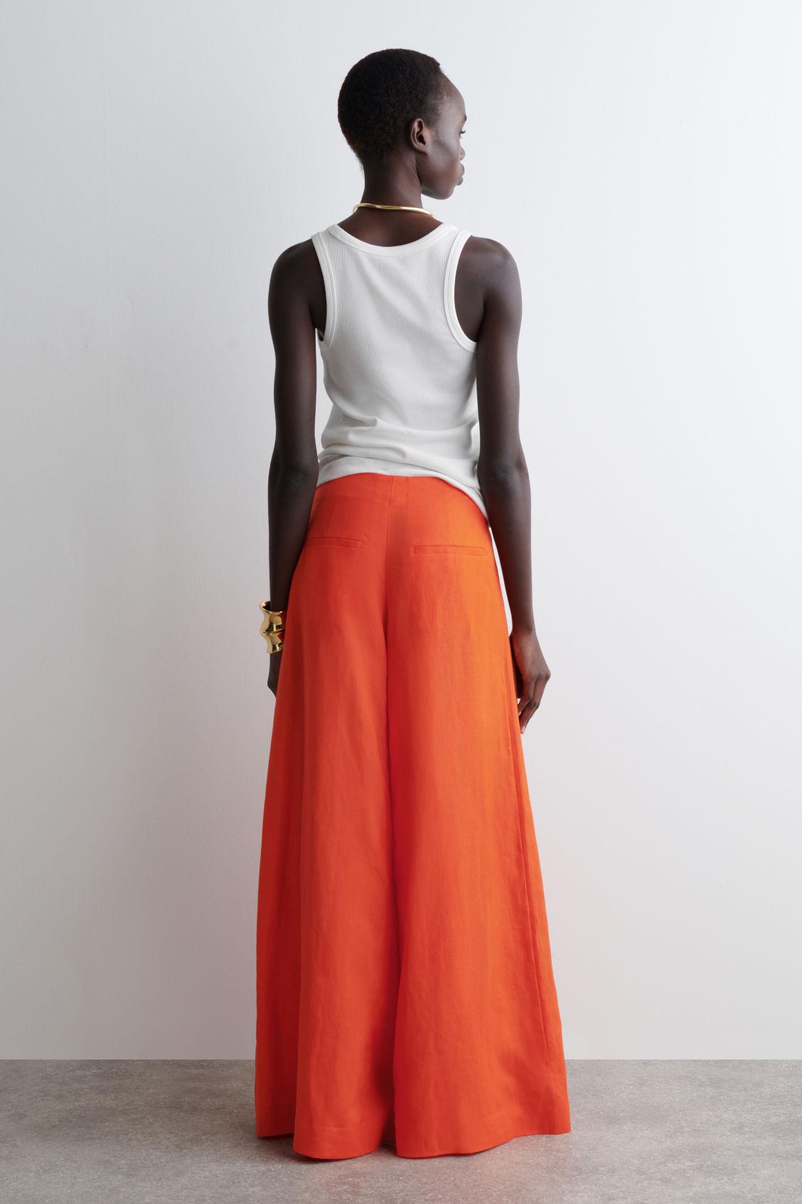 LINEN WIDE-LEG PANTS Product Image