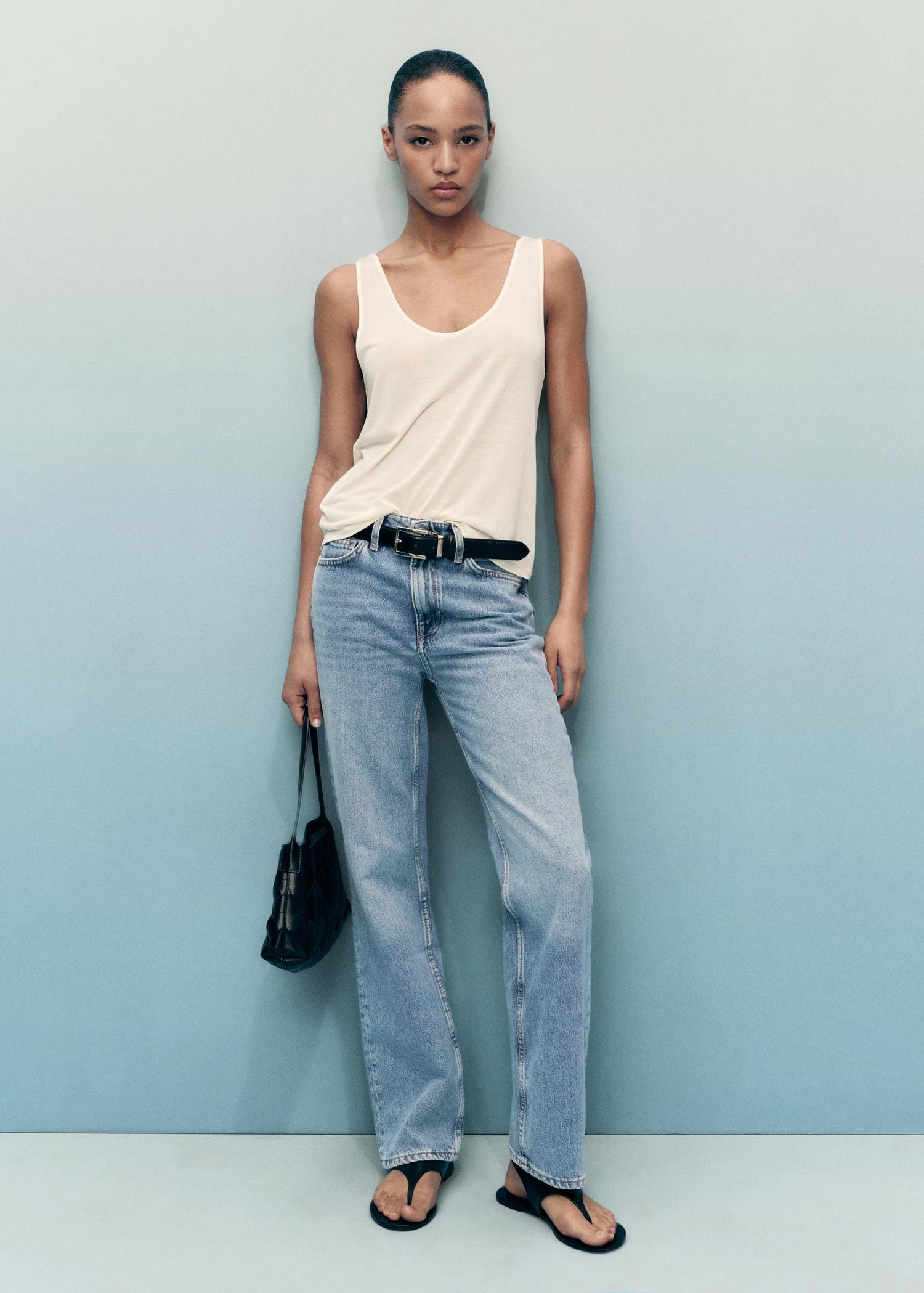 Matilda medium-rise straight-fit jeans - Women | MANGO USA Product Image