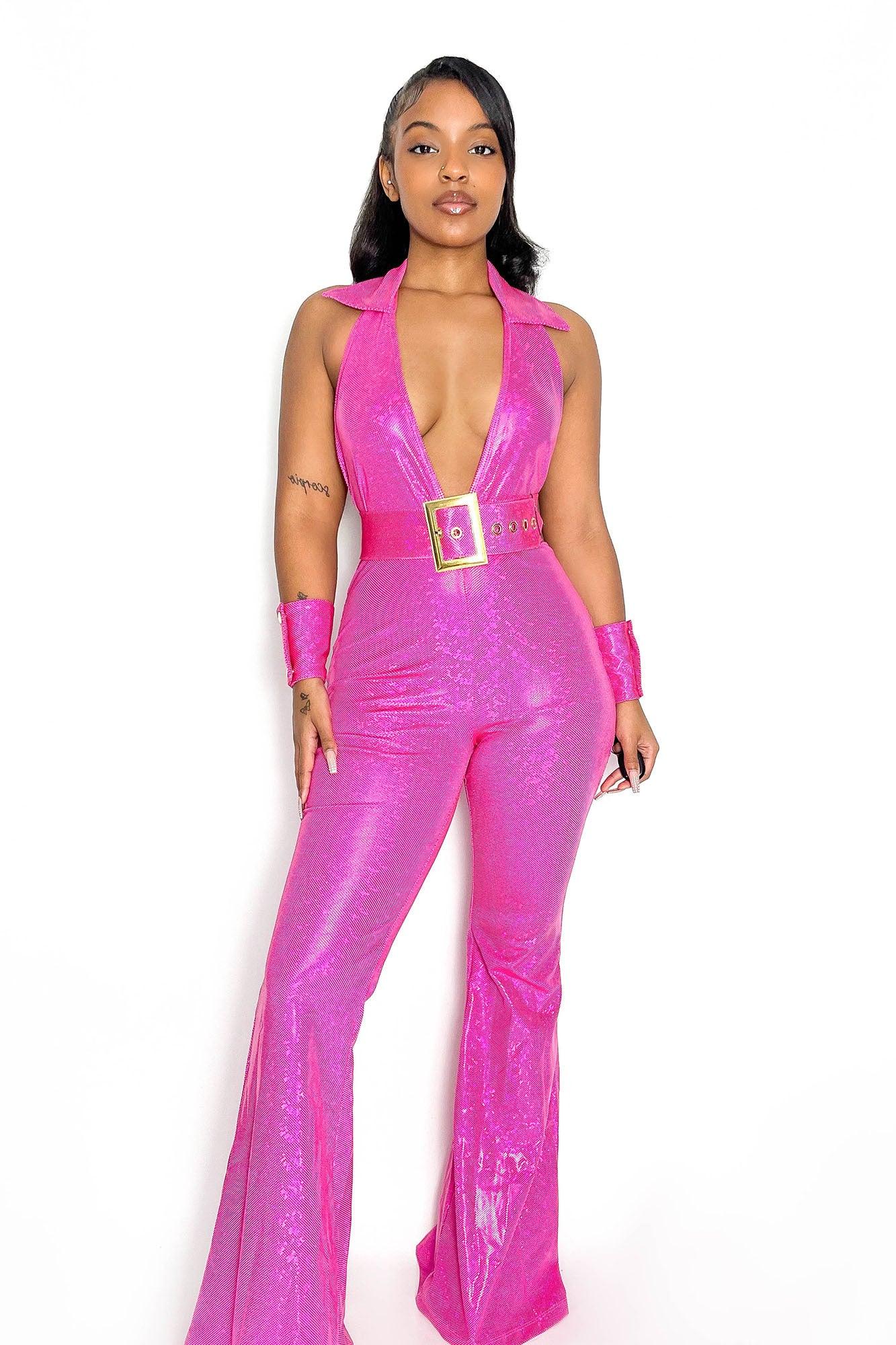 Groovy Lady 4 Piece Costume Set - Pink Product Image