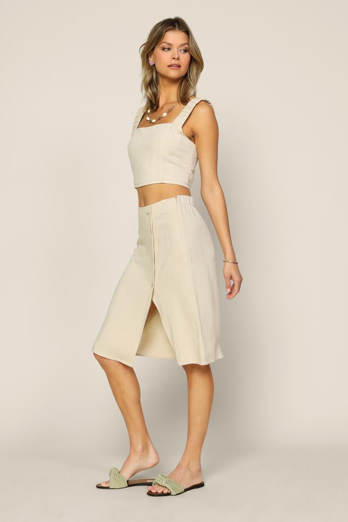 Button Down Midi Skirt Product Image