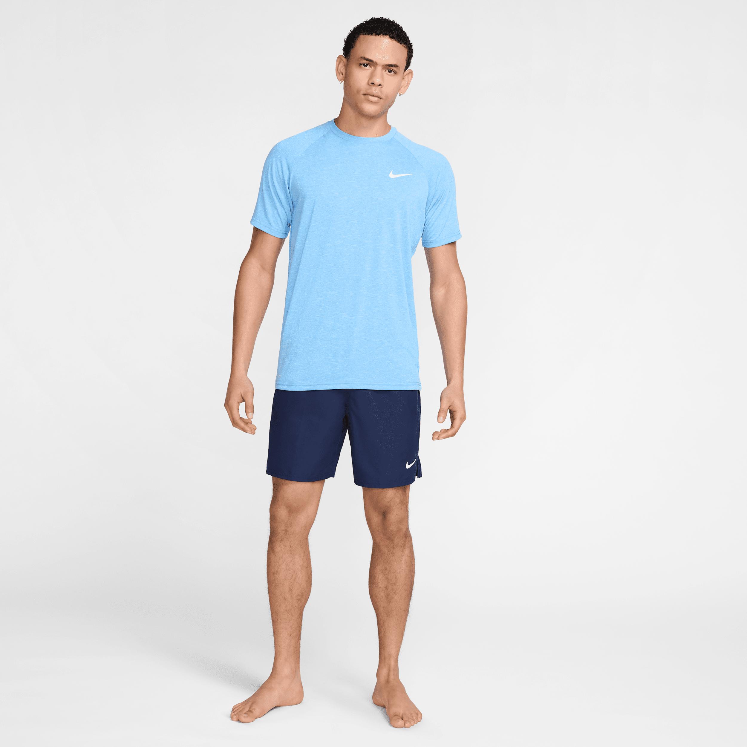 Nike Men's Heathered Short-Sleeve Hydroguard Swim Shirt Product Image