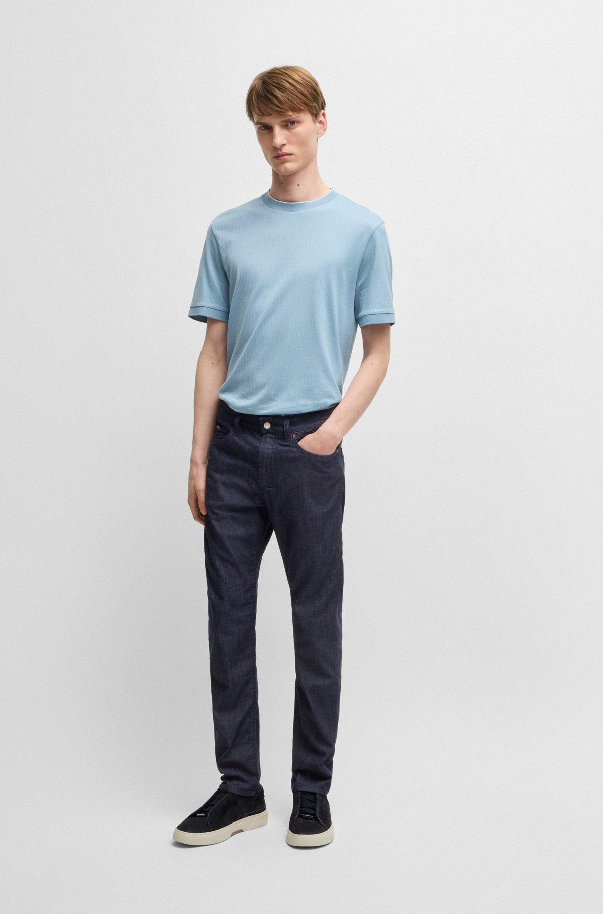 Slim-fit jeans in dark-blue comfort-stretch denim Product Image