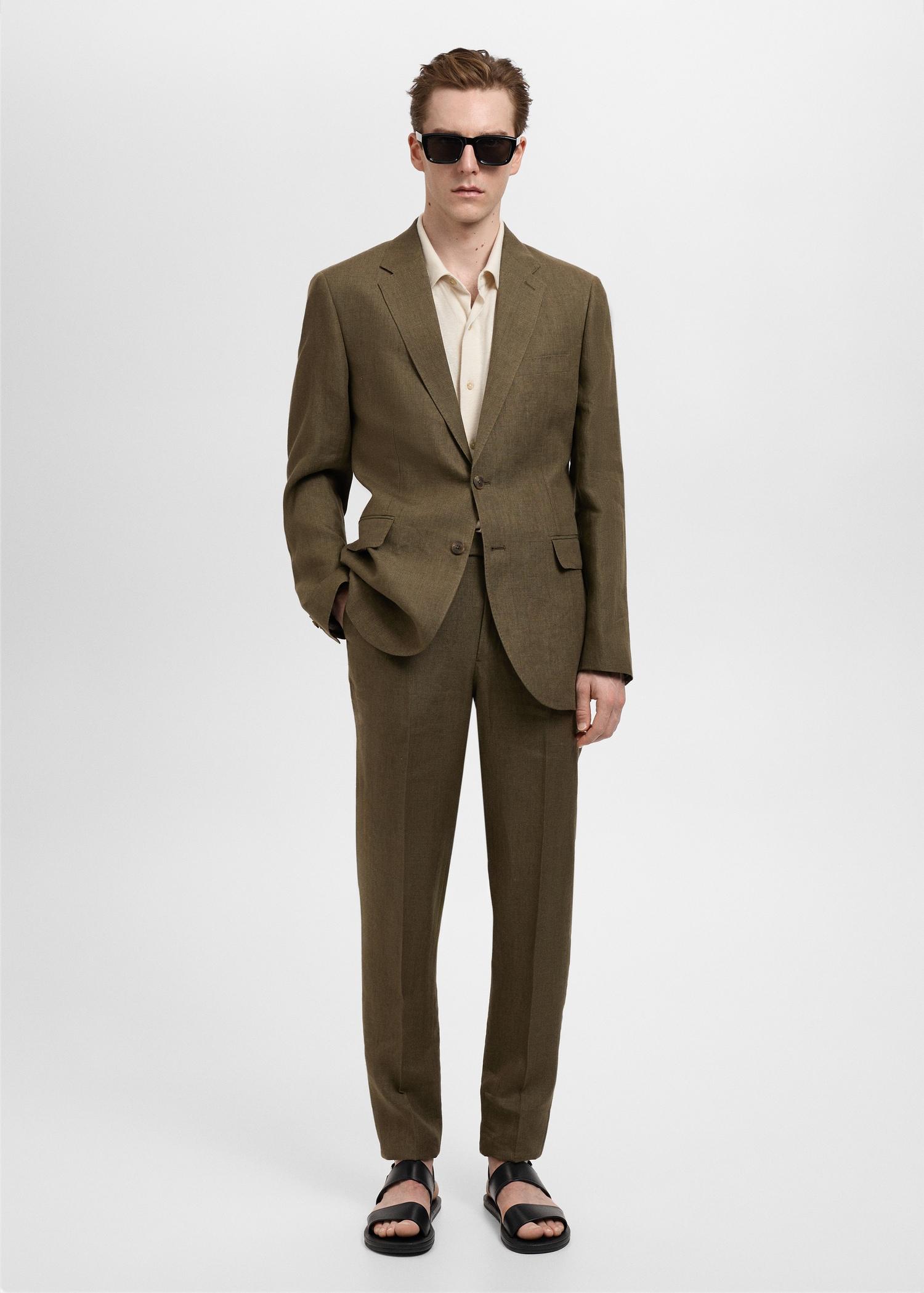 Amalfi 100% linen slim-fit suit pants - Men | MANGO USA Product Image