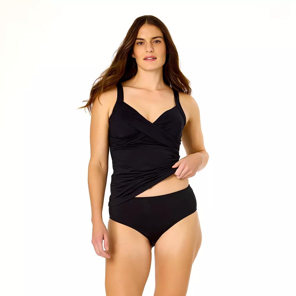 Women's Lands' End Shirred Twist Frame Tankini Swim Top, Size: XL, Black Product Image