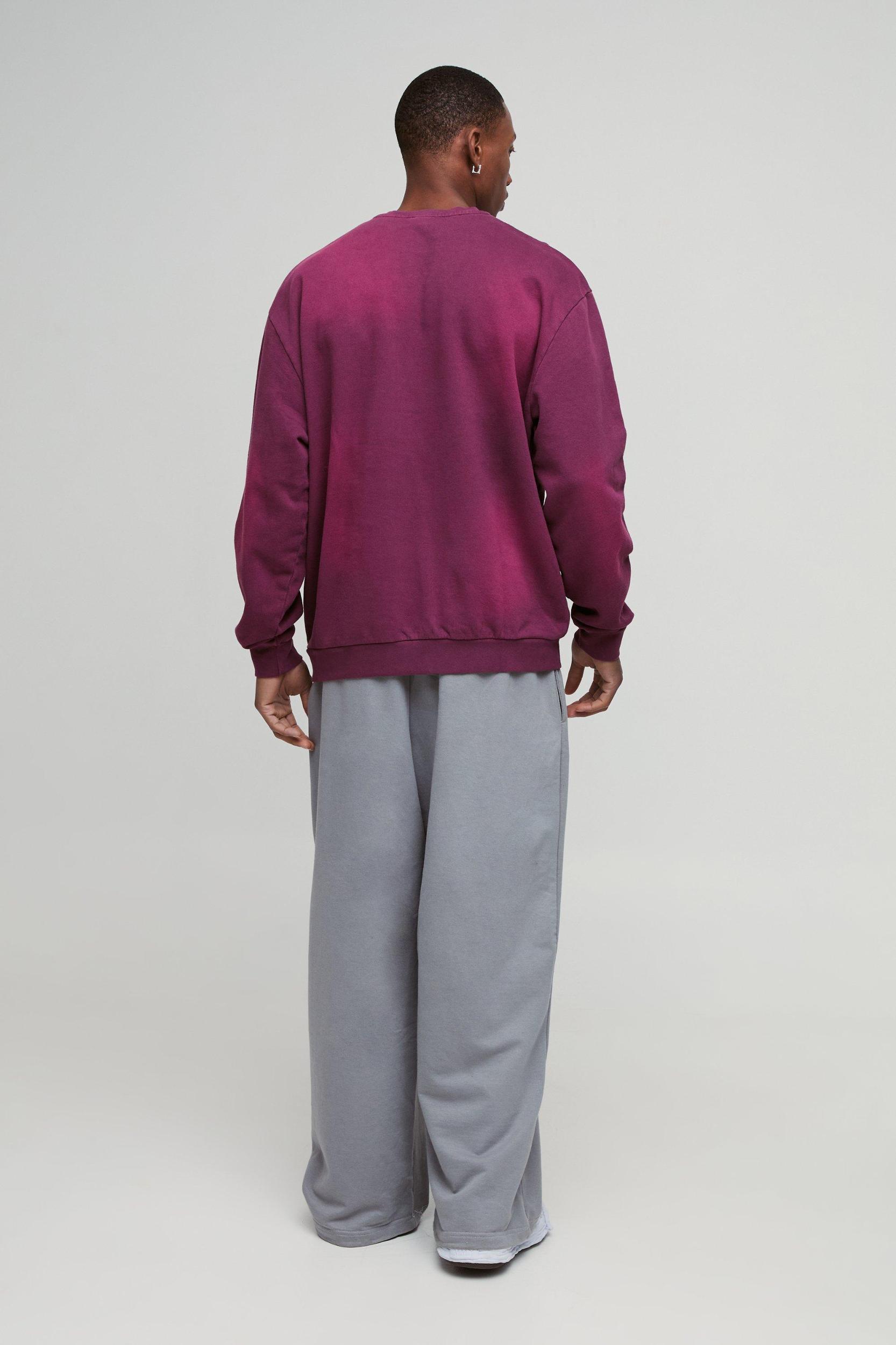 Oversized Spray Wash Sweatshirt | boohooMAN USA Product Image