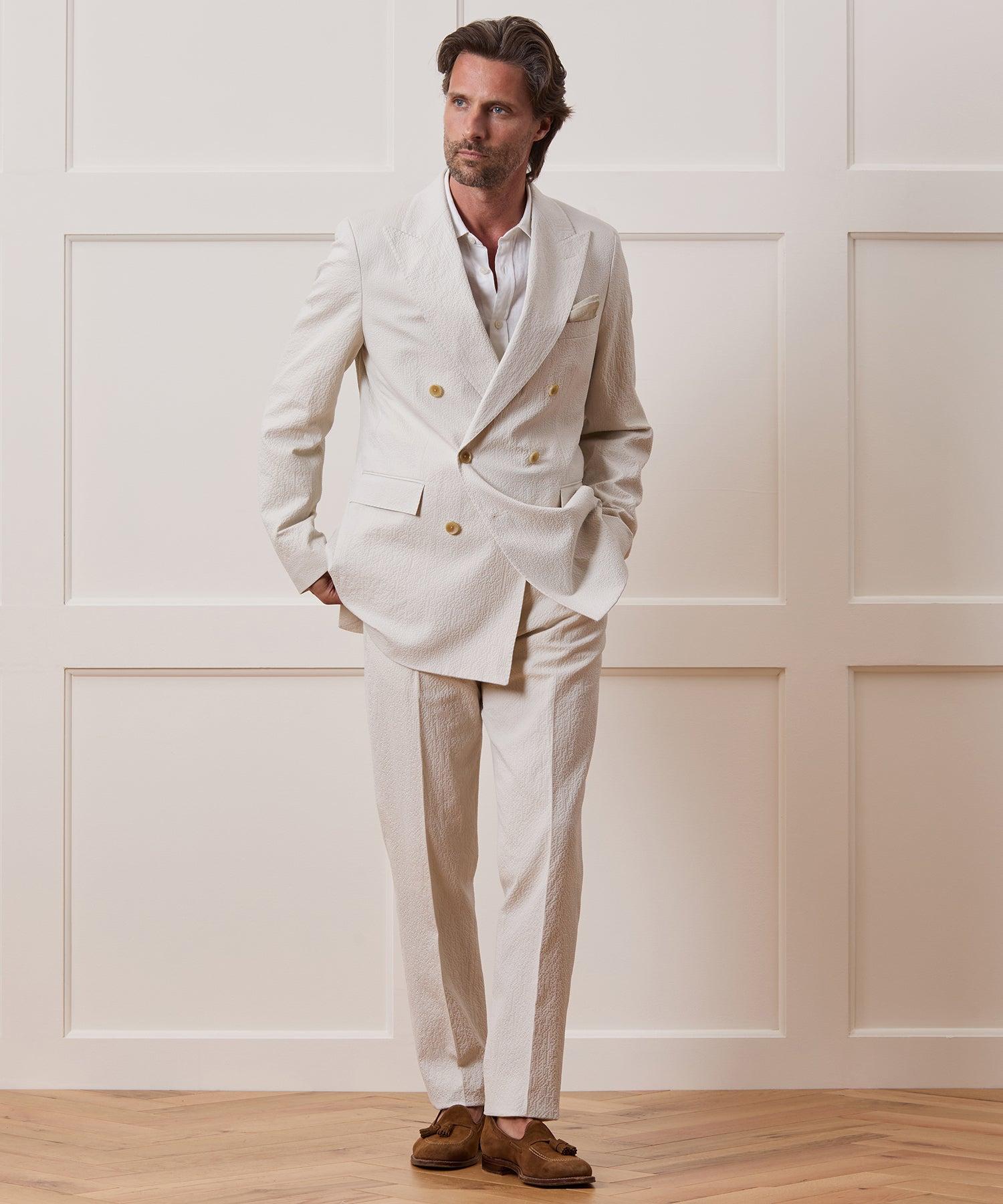 Italian Seersucker Side Tab Trouser Product Image