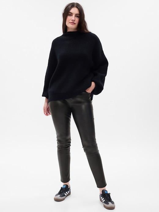 Mid Rise Vegan Leather True Skinny Pants Product Image