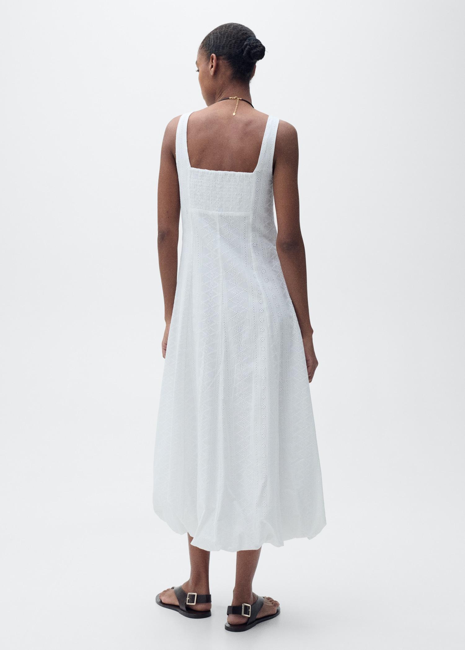 Embroidered dress with puffed hem - Women | MANGO USA Product Image