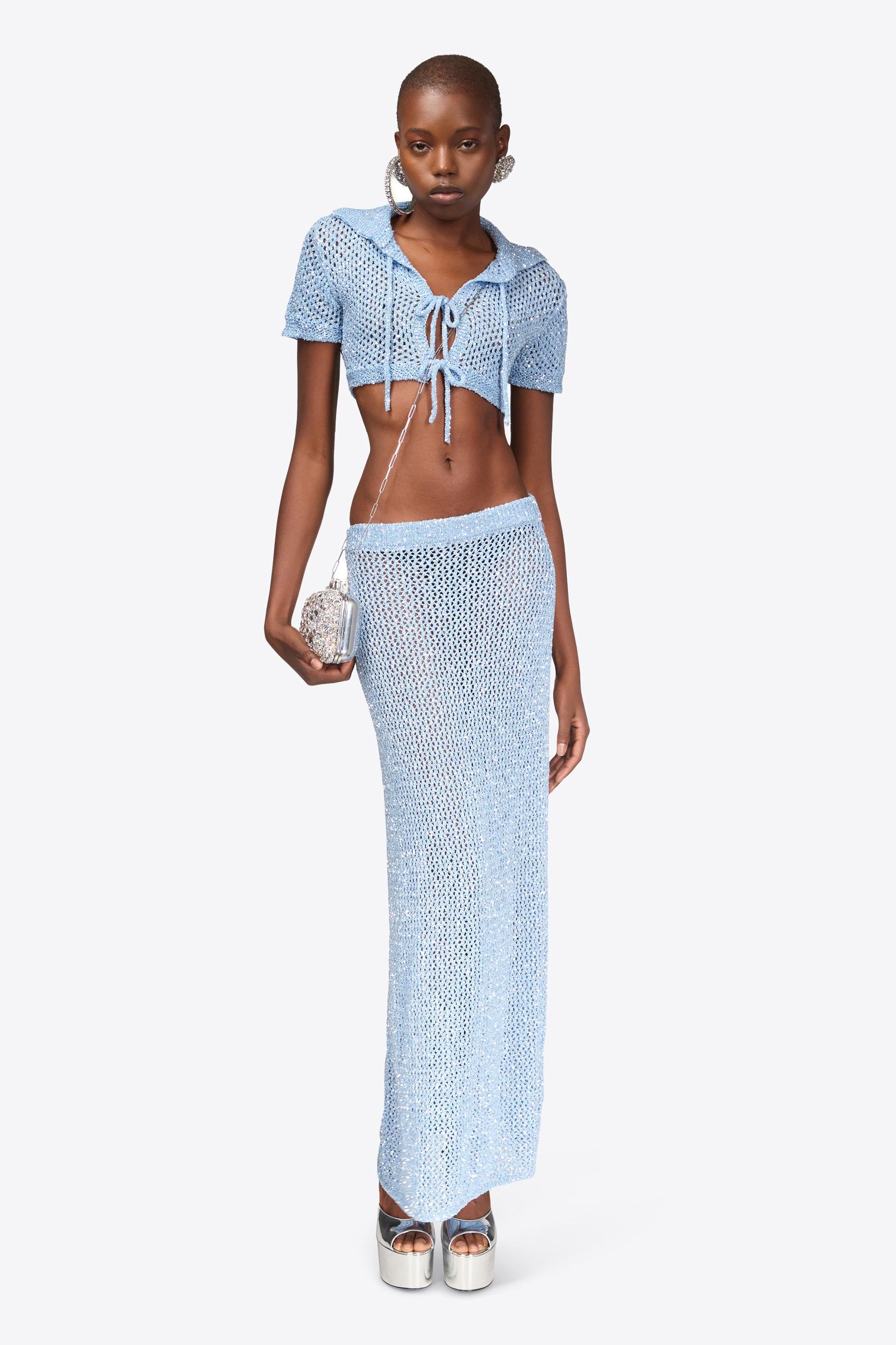 Sequin Crochet Maxi Skirt Product Image