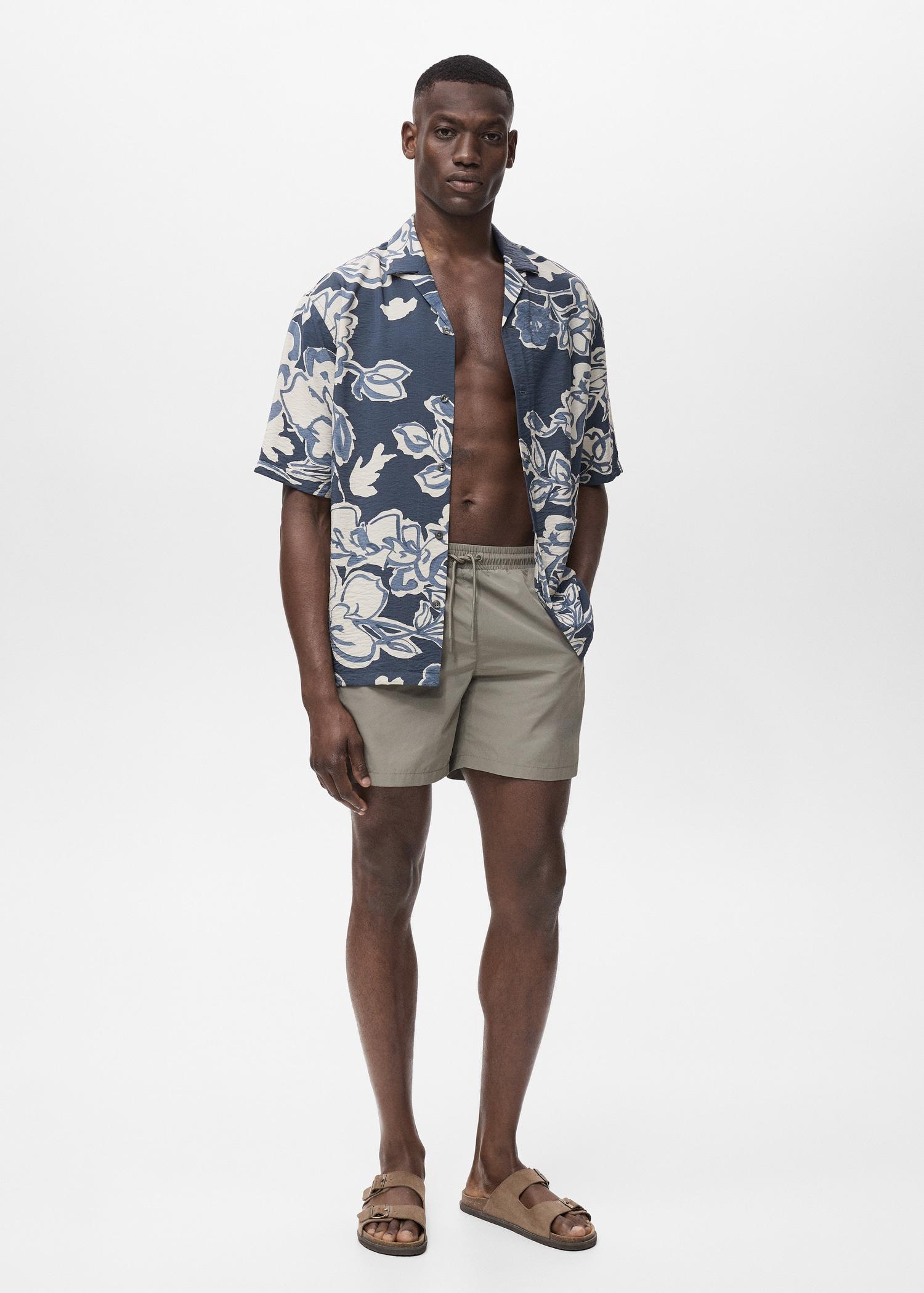 Swimsuit with zip pockets - Men | MANGO USA Product Image