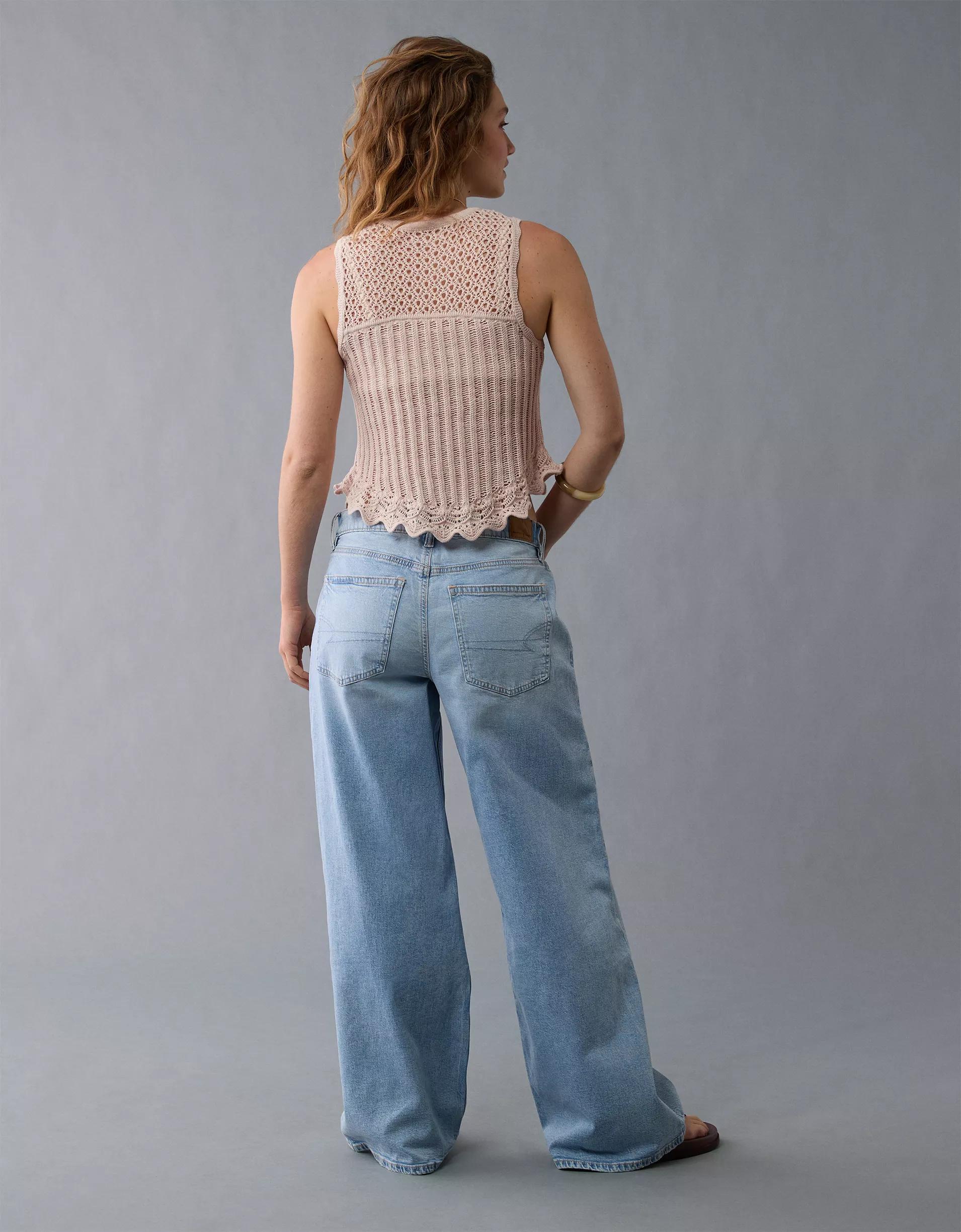 AE Mixed Stitch Sweater Tank Top Product Image