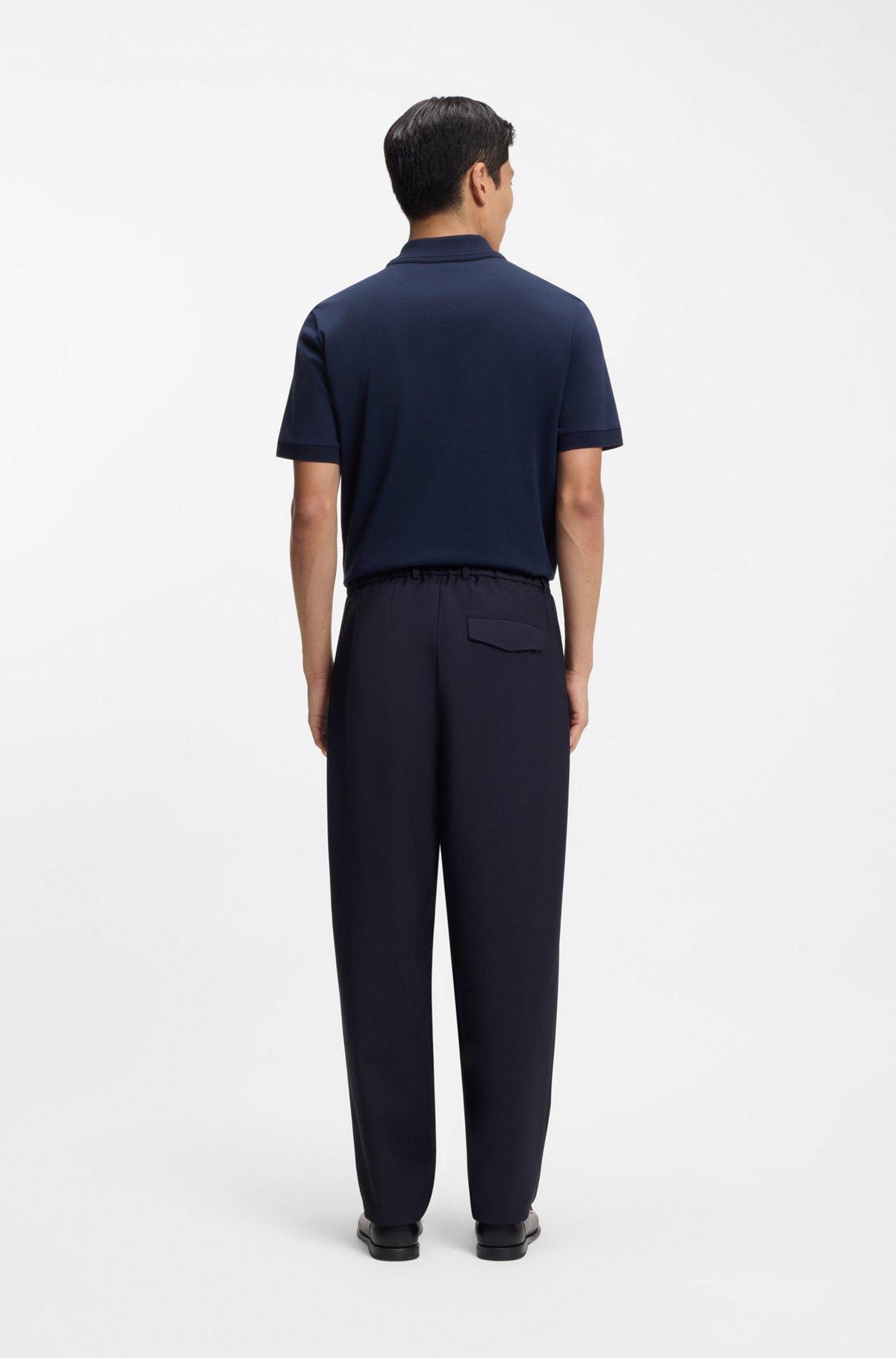 Washable tapered-fit trousers in a wool blend Product Image