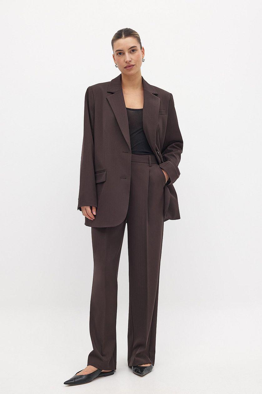 Wide High Waist Suit Pants Product Image