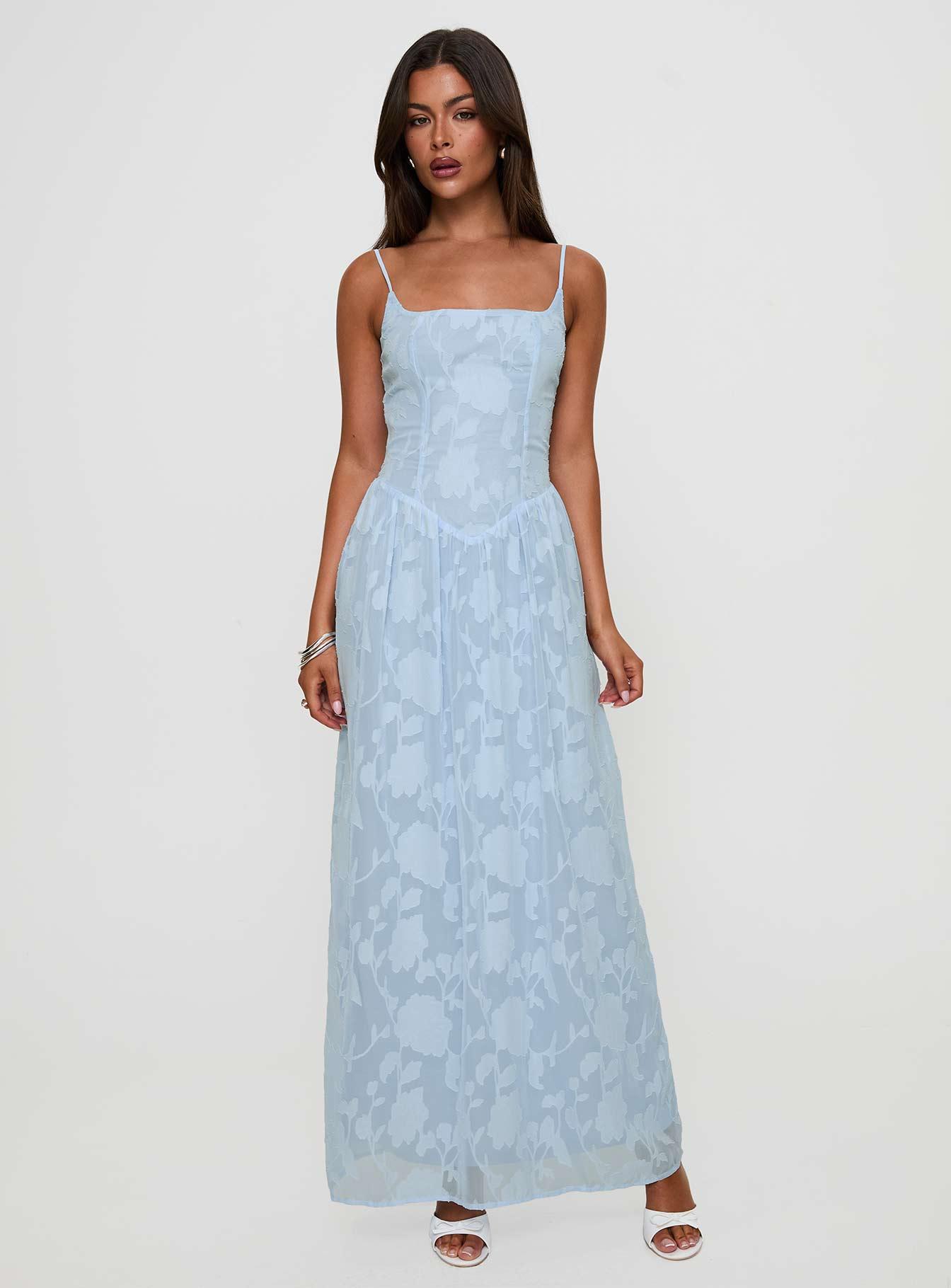 Angeleina Maxi Dress Blue Floral Product Image