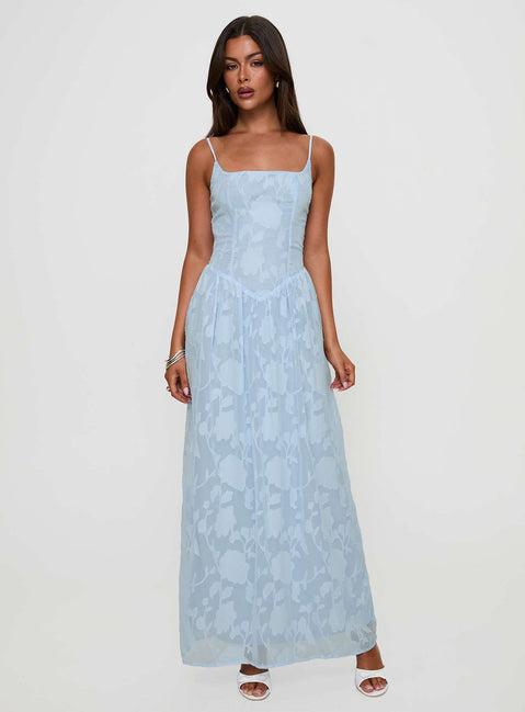 Angeleina Maxi Dress Blue Floral Product Image