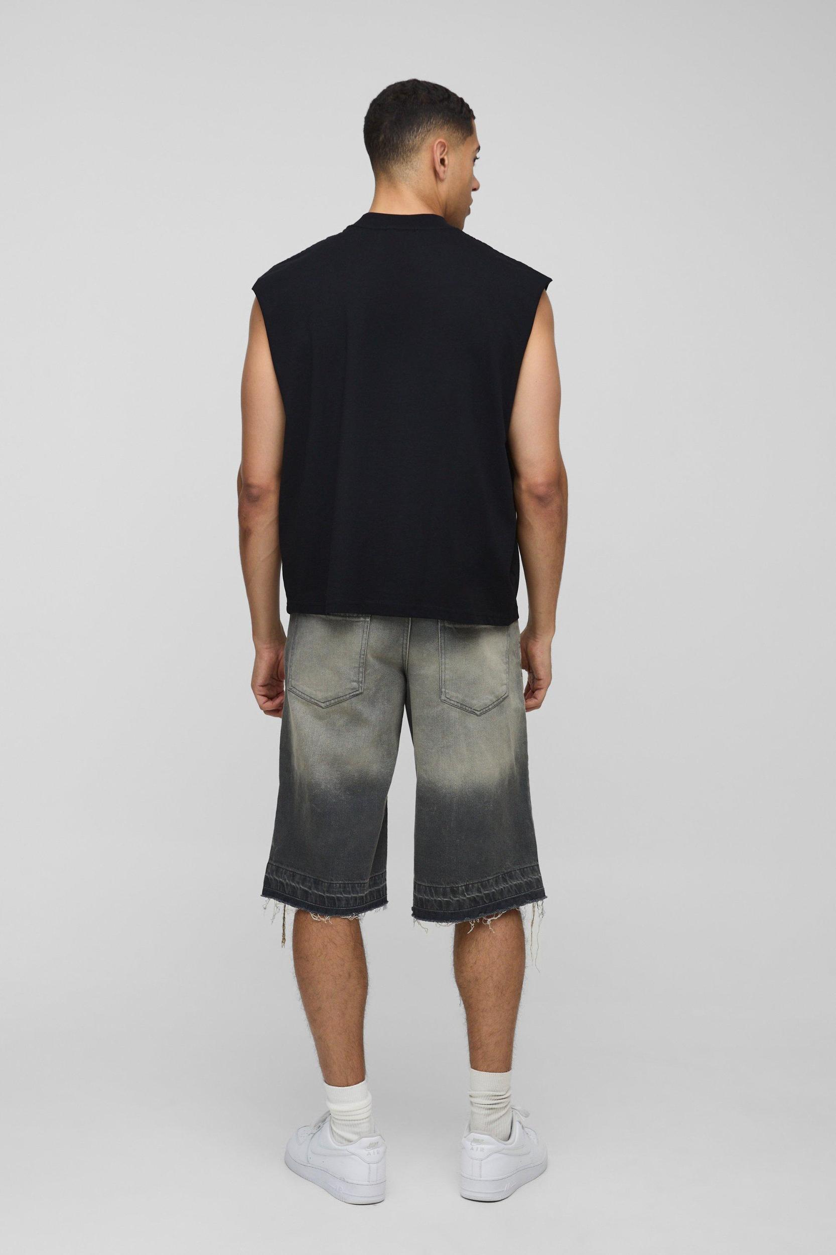 Oversized Boxy Extended Neck Official Graphic Tank | boohooMAN USA Product Image