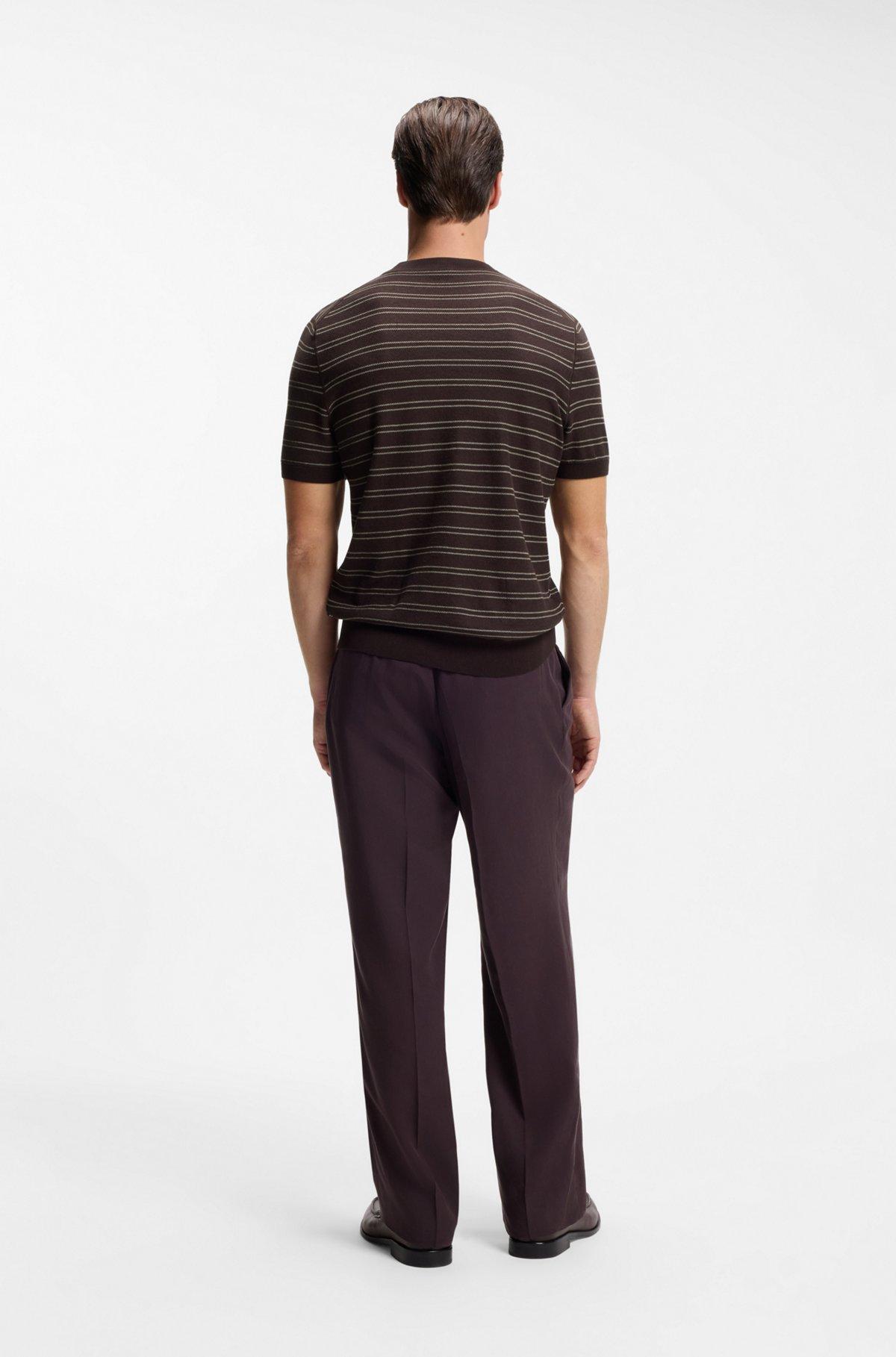 Horizontal-stripe sweater in a cotton blend Product Image