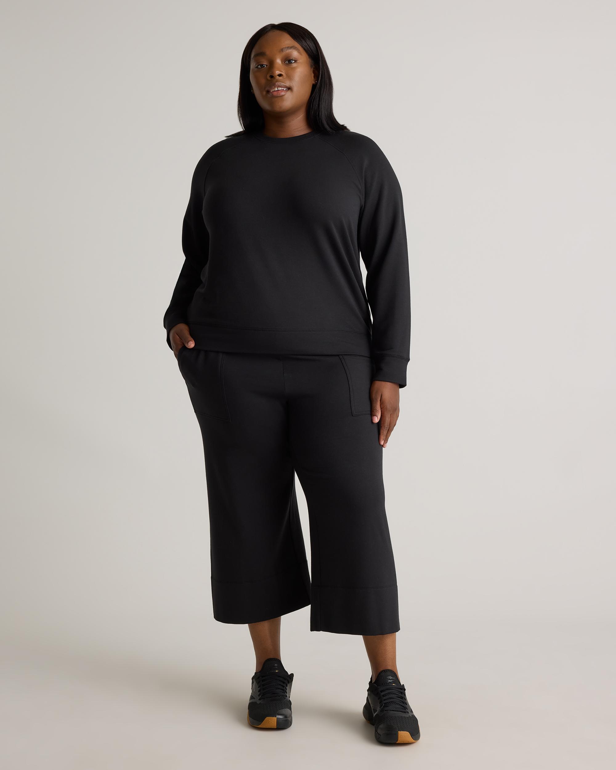 Quince | Women's SuperSoft Fleece Crew Neck Alpaca Sweater Lenzing Modal Product Image