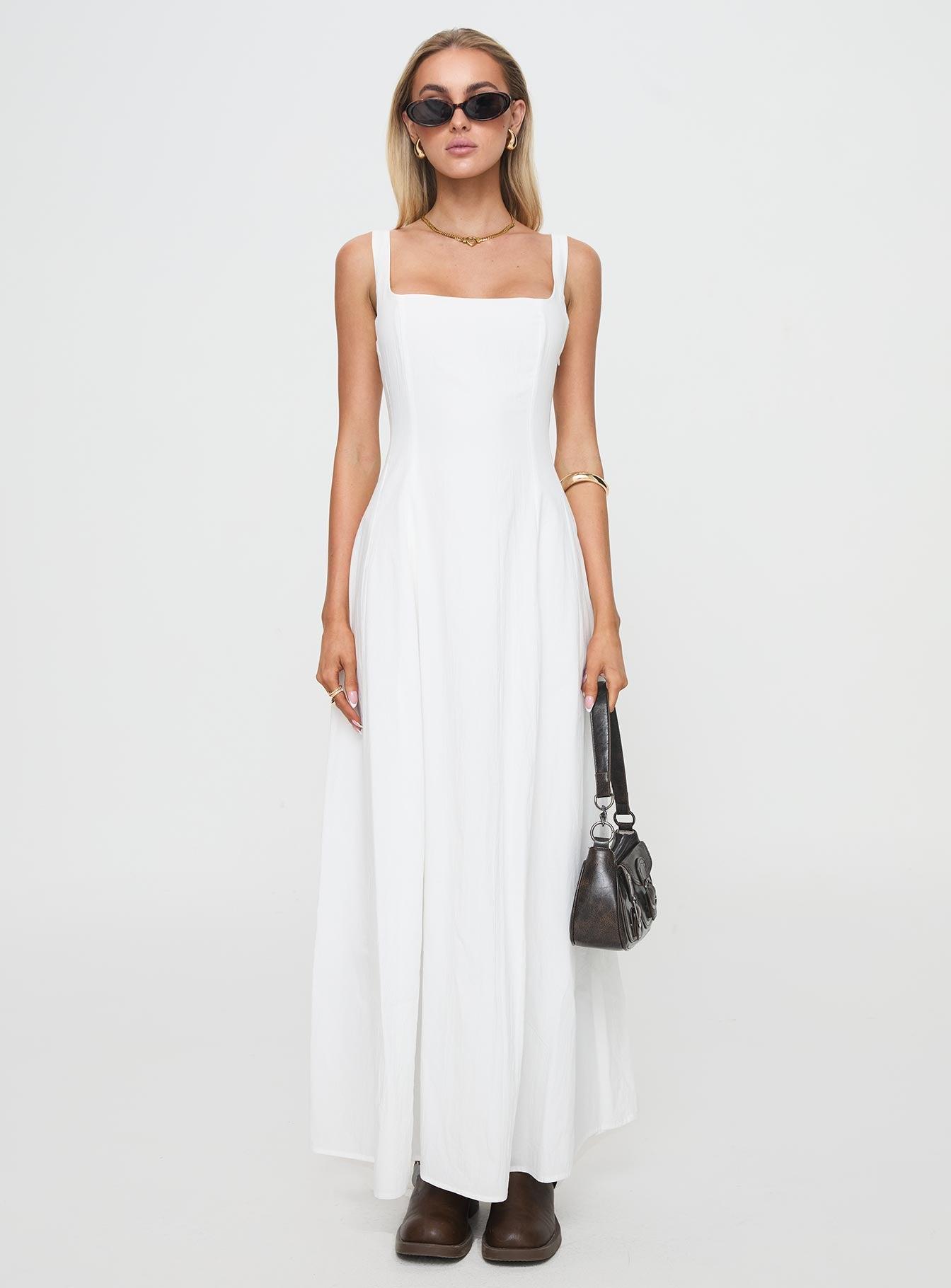 You Can Maxi Dress White Petite Product Image