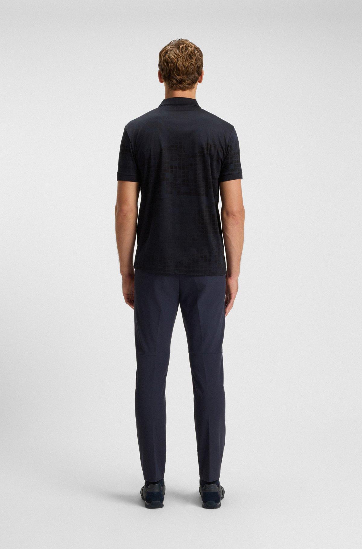 Zip-placket polo shirt in a cotton blend Product Image