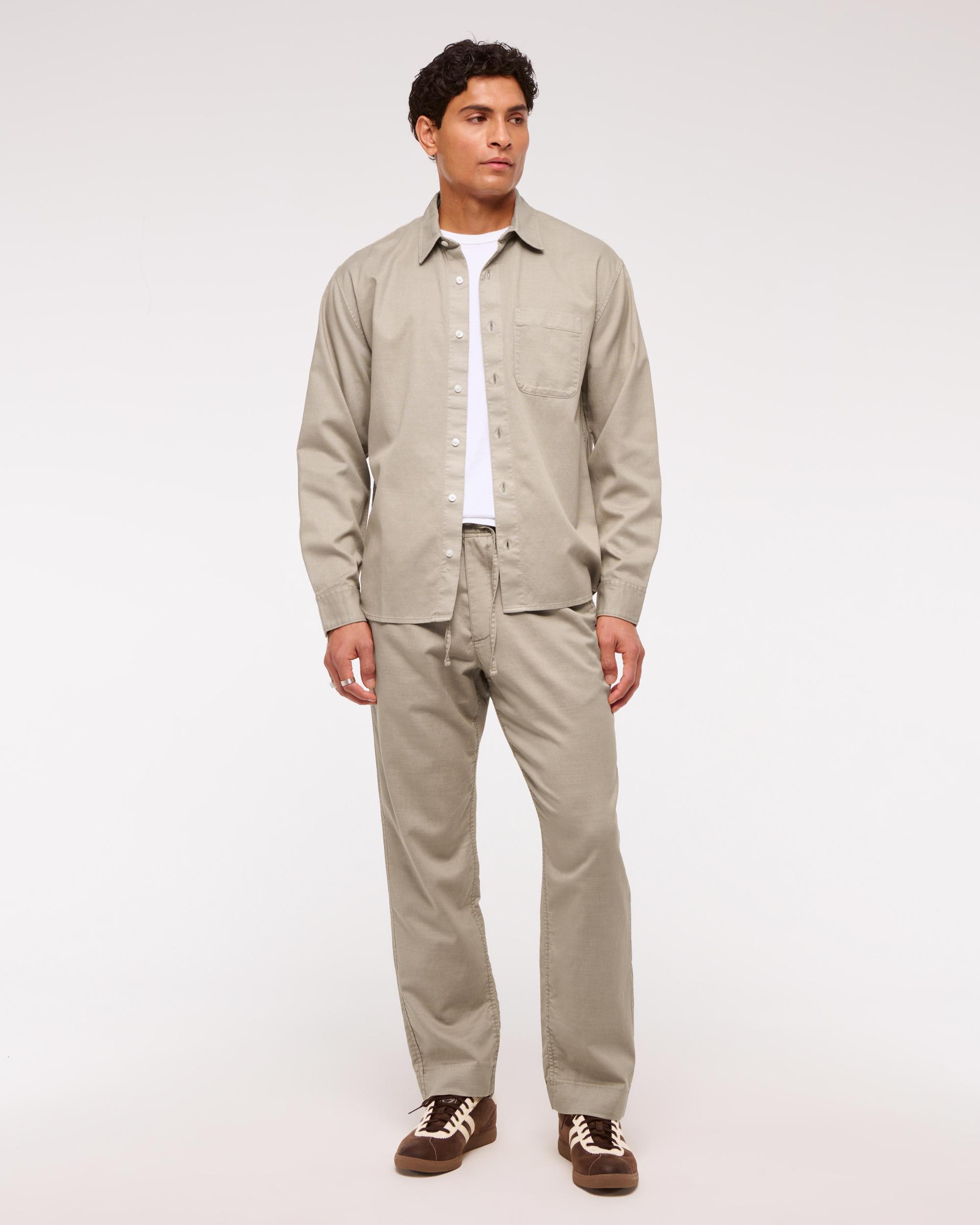 Long-Sleeve Garment Dye Button-Up Shirt Product Image