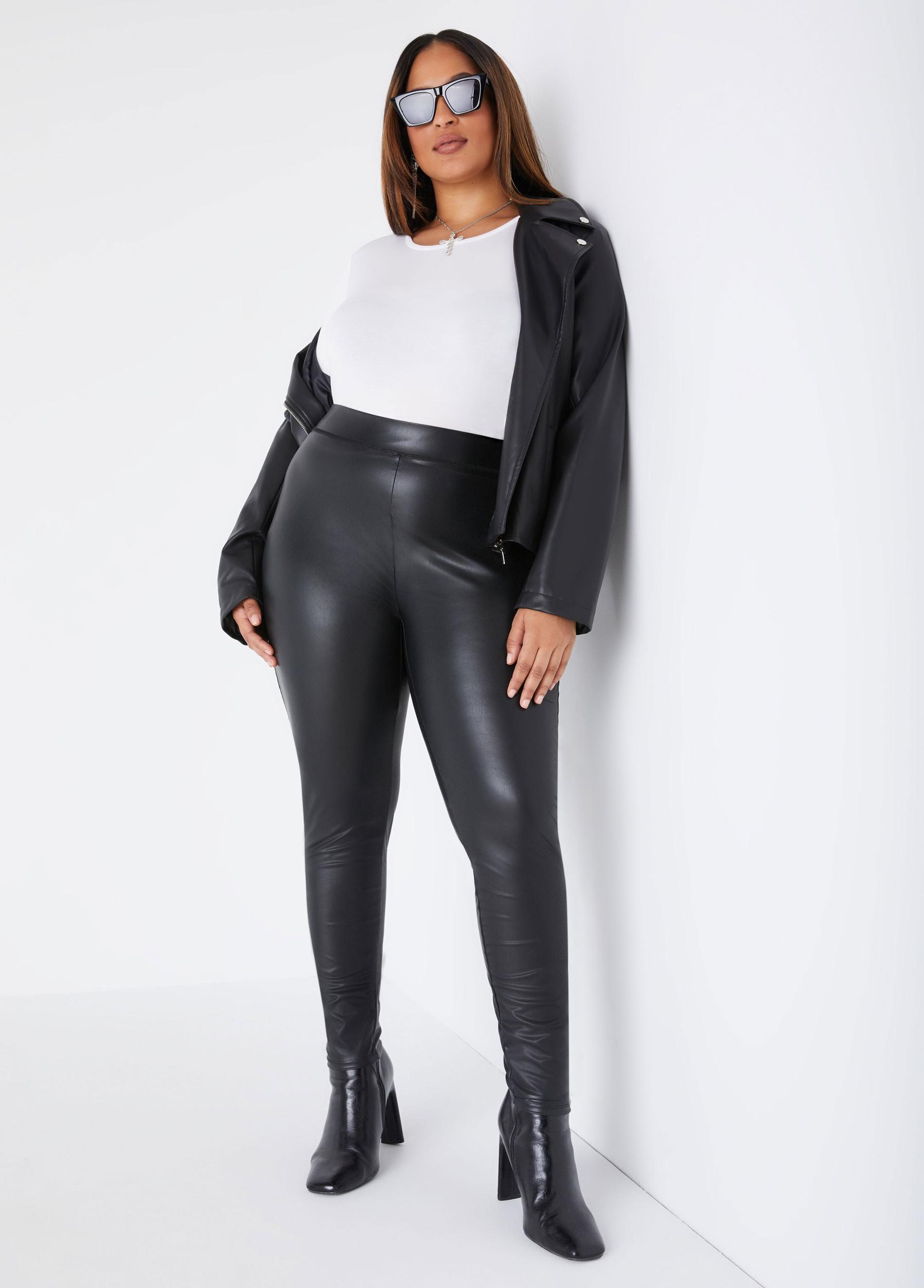 High Waist Faux Leather Leggings Product Image