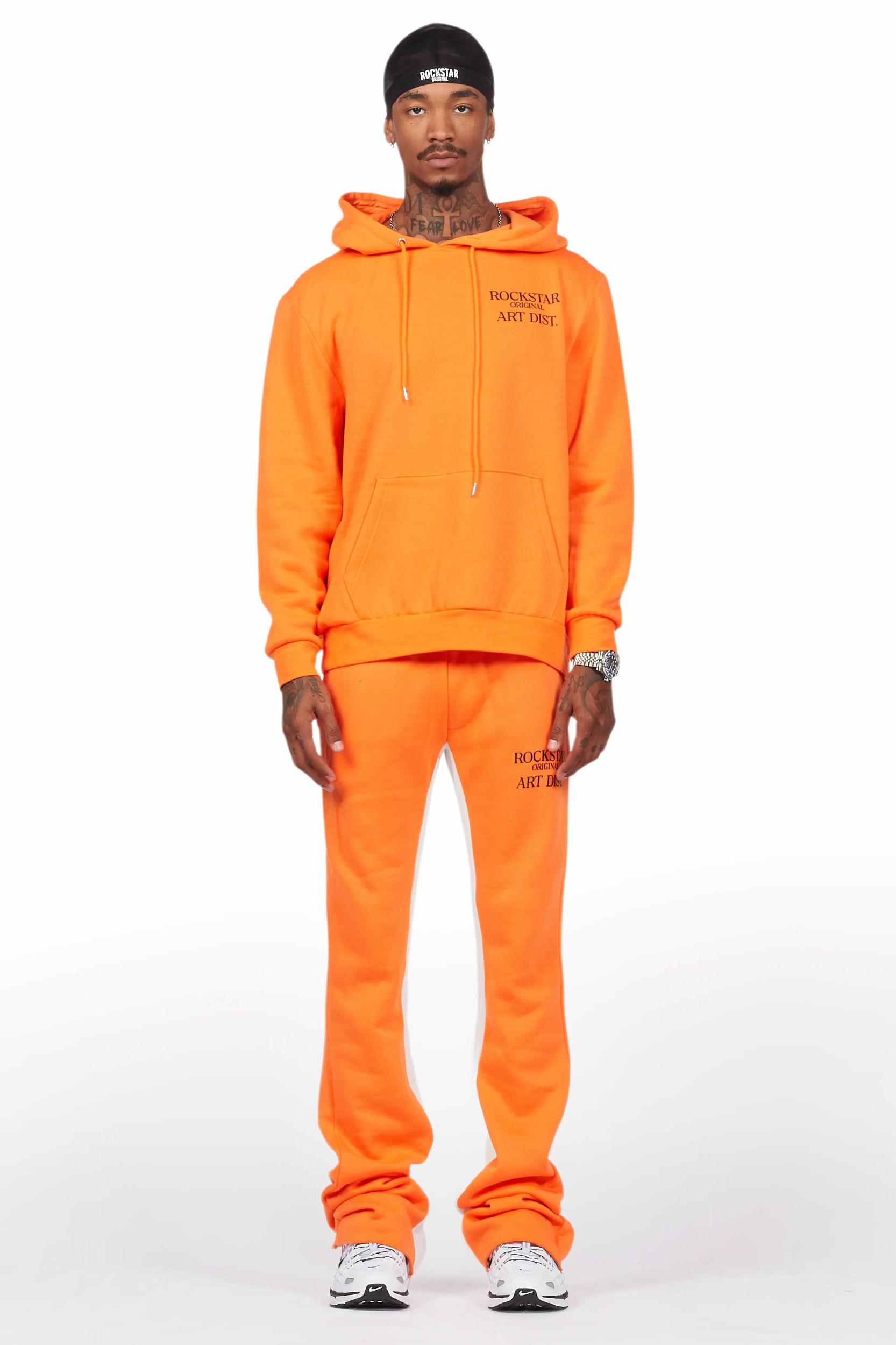 Briggs Orange Hoodie/Baggy Fit Pant Set Male Product Image