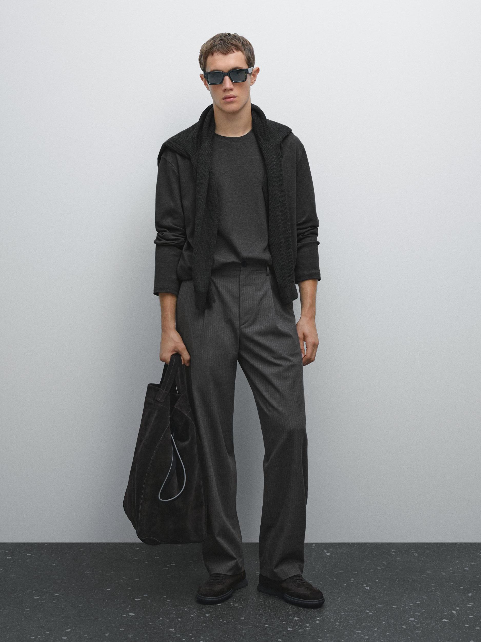 Long sleeve medium weight cotton T-shirt Product Image