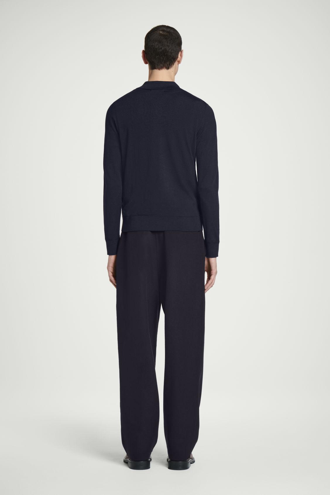 MERINO WOOL HALF-ZIP POLO SHIRT Product Image