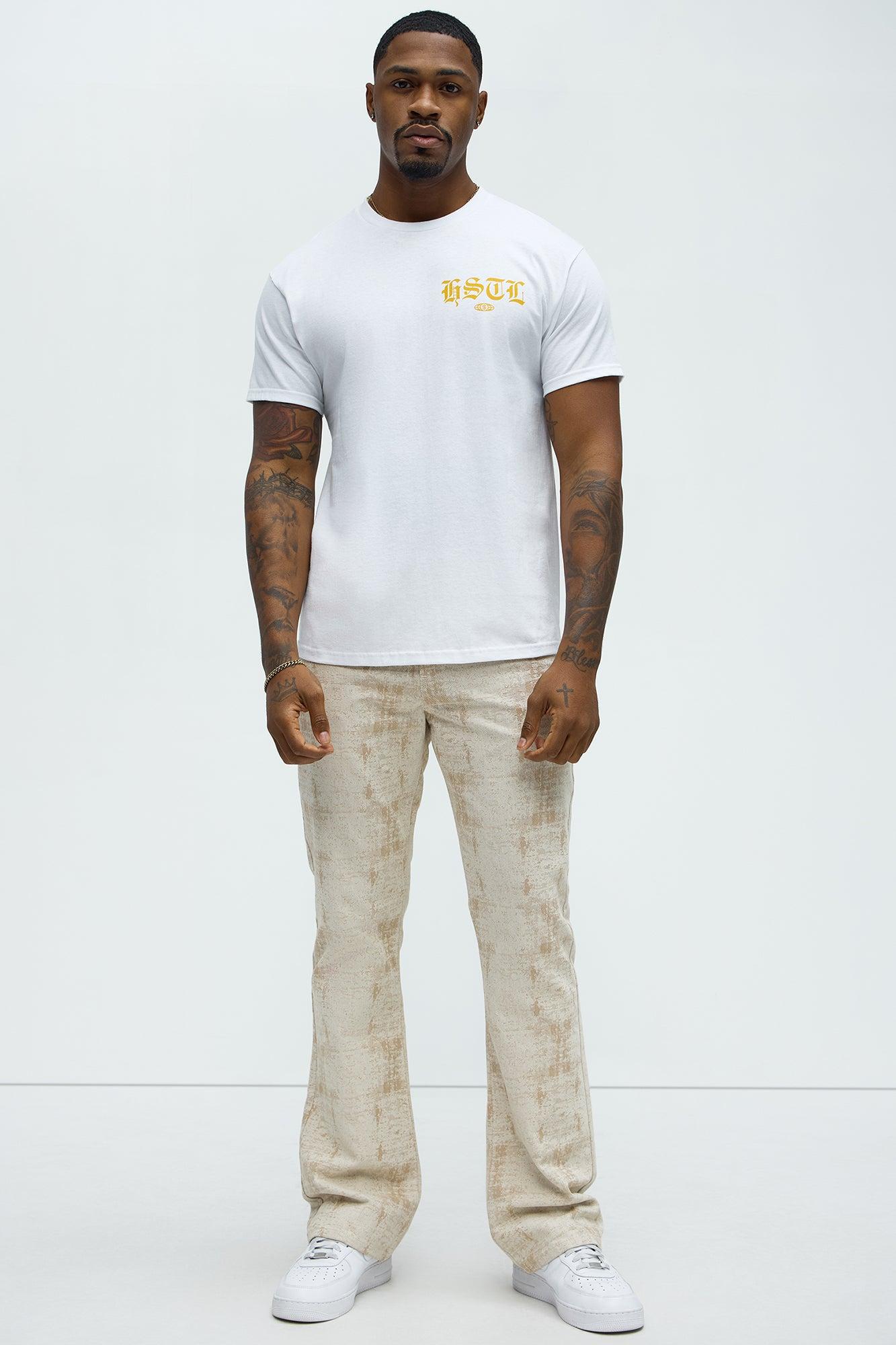 HSTL Gold Short Sleeve Crew Neck T shirt - White Product Image