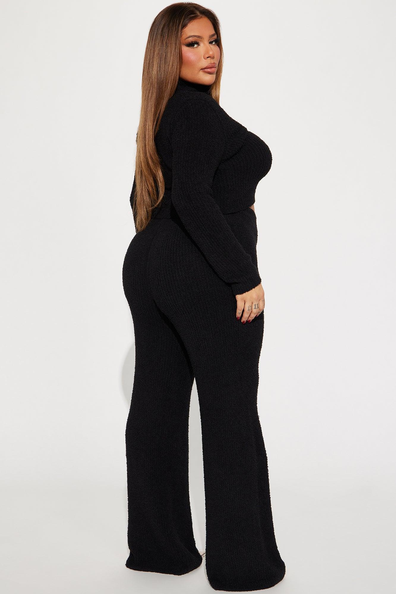 Feeling Cozy 3 Piece Pant Set - Black Product Image