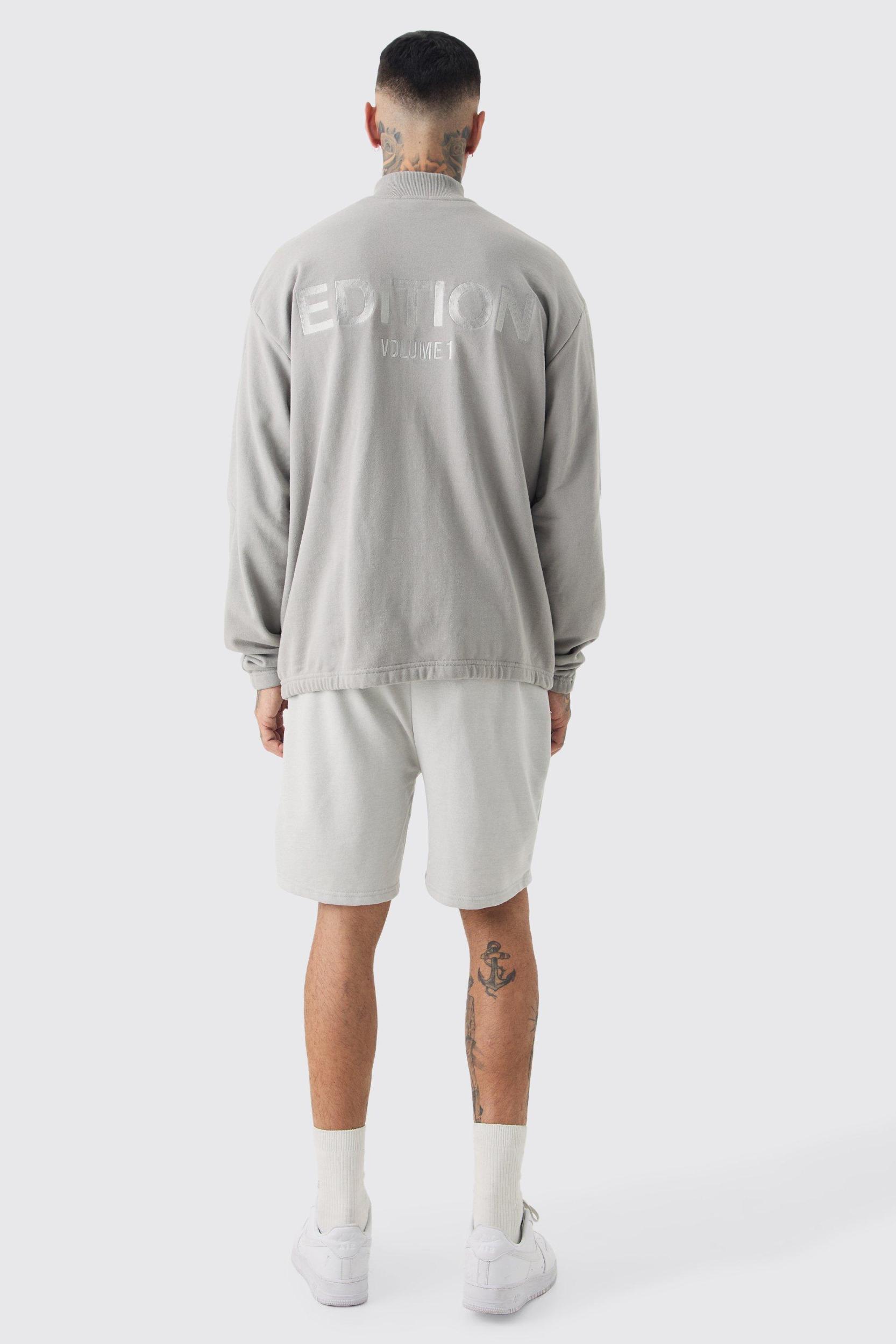 Tall EDITION Oversized Heavyweight Harrington Jacket | boohooMAN USA Product Image