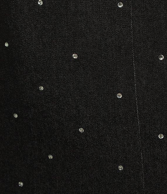 Stilletto's Bodycon Strapless Rhinestone Denim Tube Dress Product Image