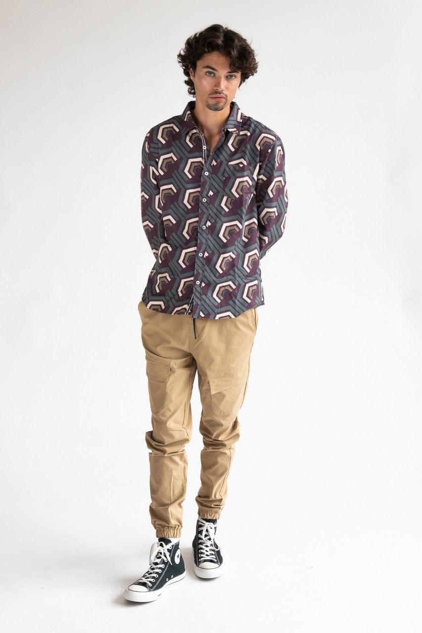 Khaki Twill Cargo Joggers Product Image