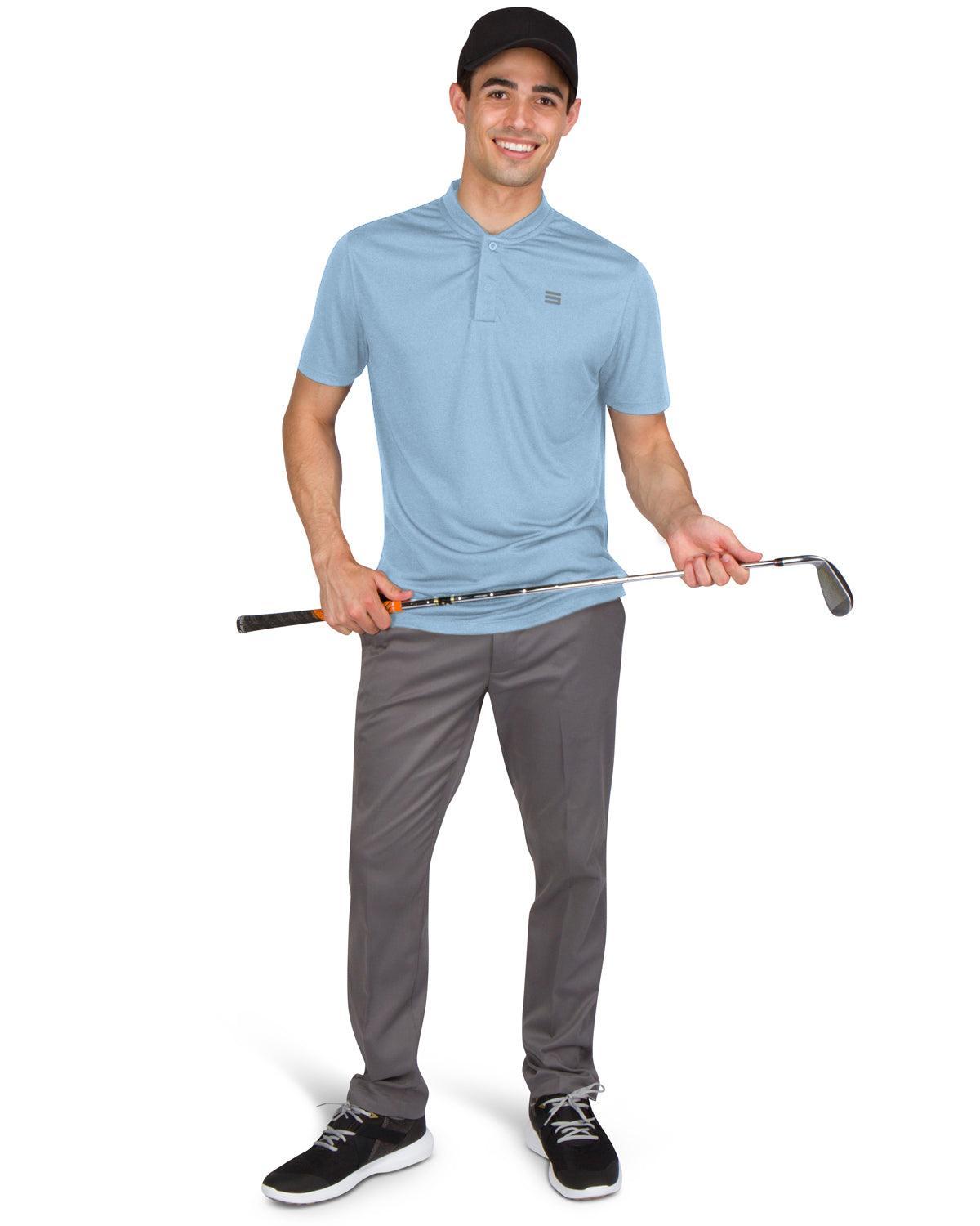 Three Sixty Six Men's Solid Collarless Golf Polo Male Product Image