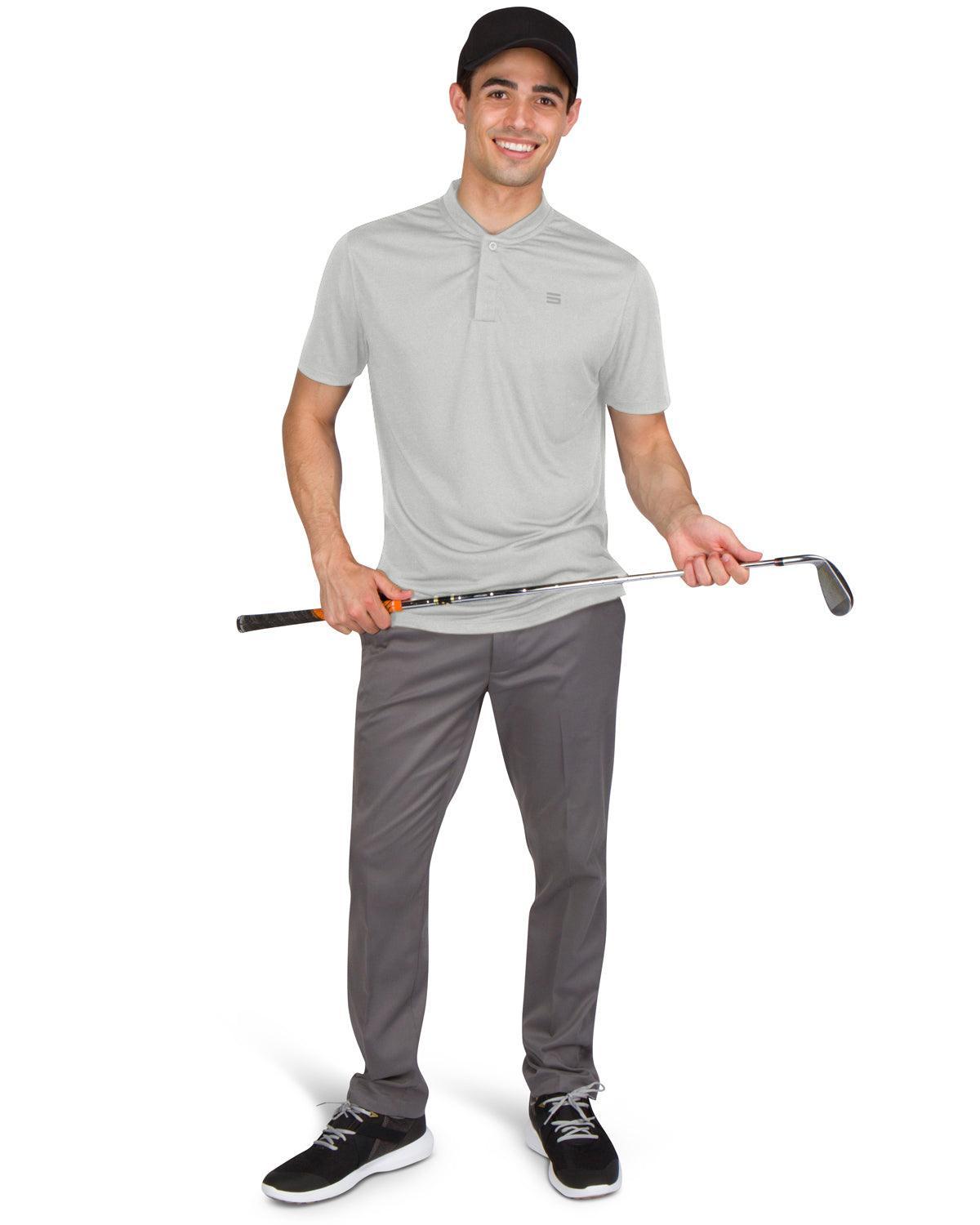 Three Sixty Six Men's Solid Collarless Golf Polo Male Product Image