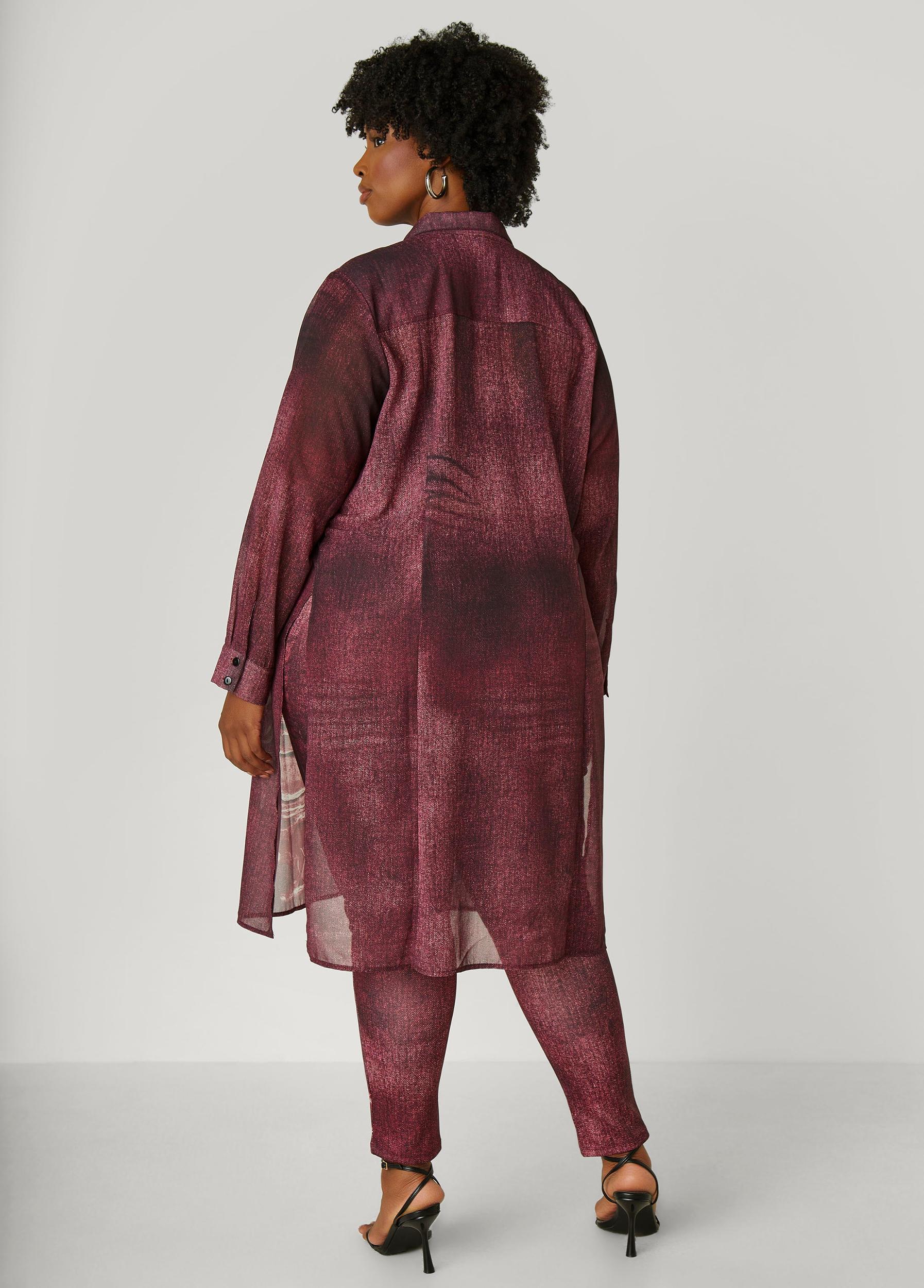 Plus Size Denim Print Leggings Ashley Stewart Product Image